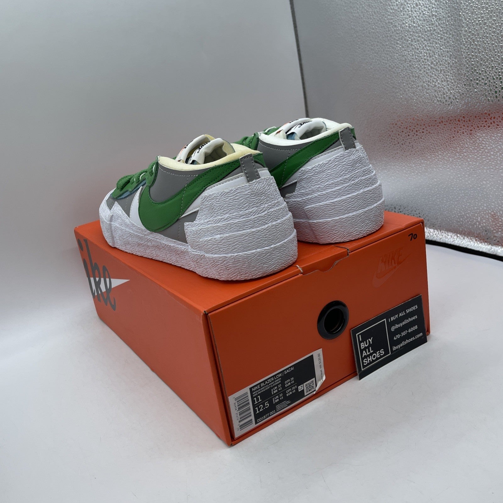 Size 11 - Nike sacai x Blazer Low Classic Green Grey White (DD1877-001)