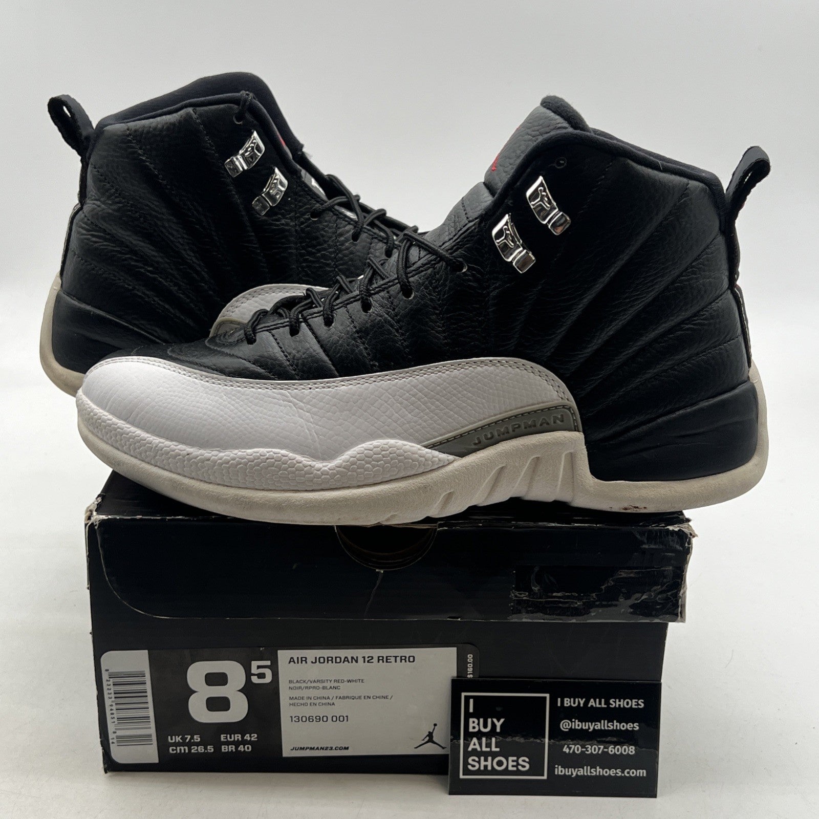 Size 8.5 - Air Jordan 12 Retro 2012 Playoff (130690-001)