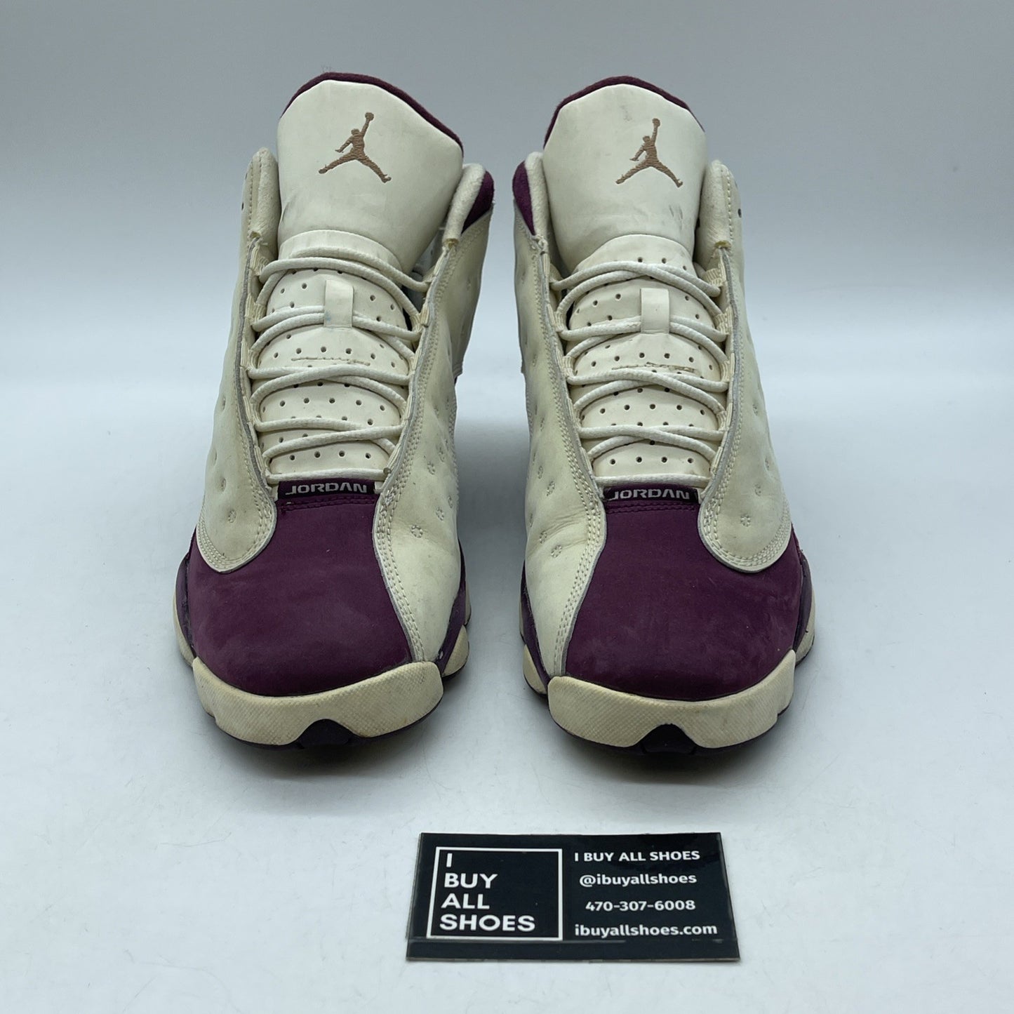 Size 8.5Y (GS) - Jordan 13 Retro Mid Bordeaux Purple Tan Suede (439358-112)