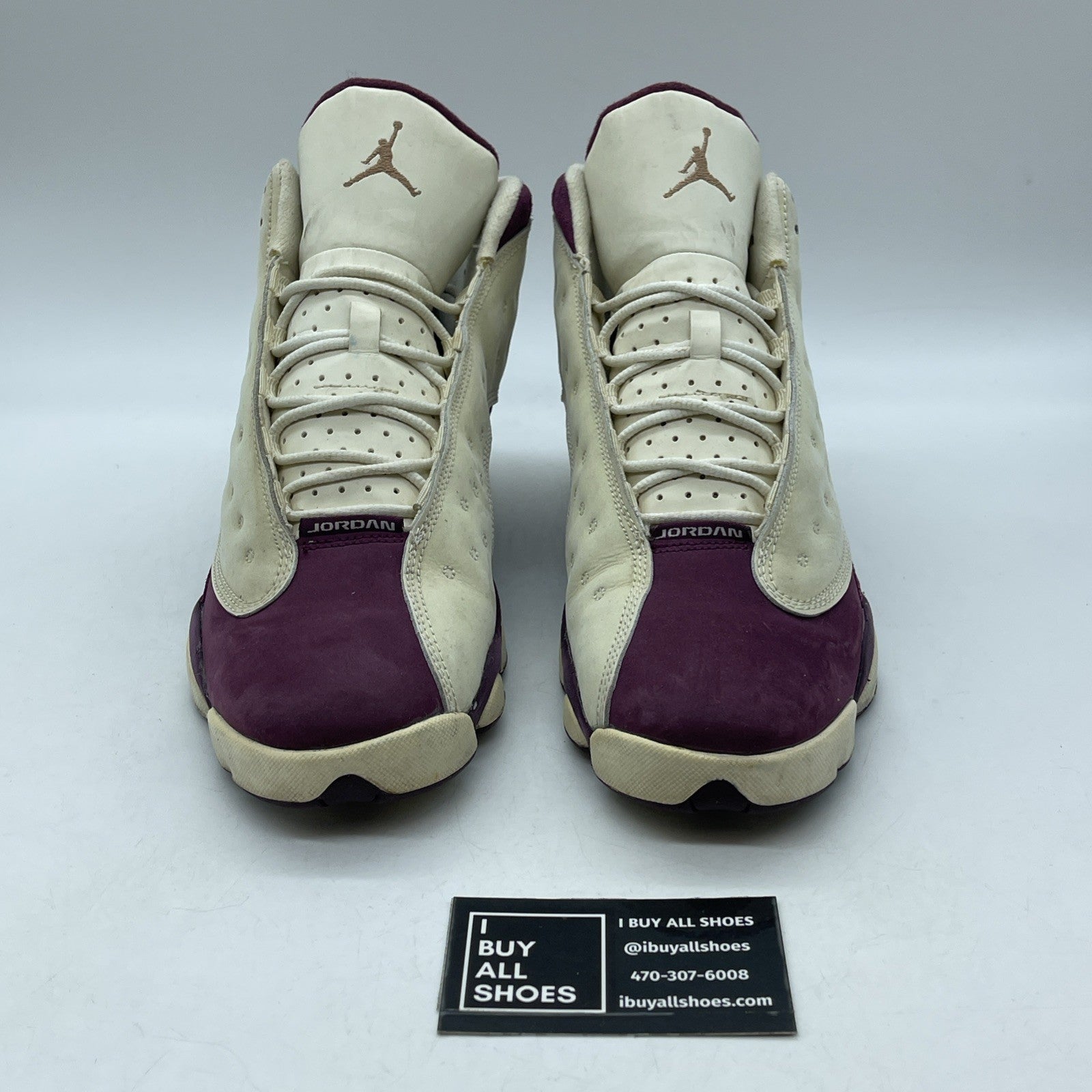 Size 8.5Y (GS) - Jordan 13 Retro Mid Bordeaux Purple Tan Suede (439358-112)