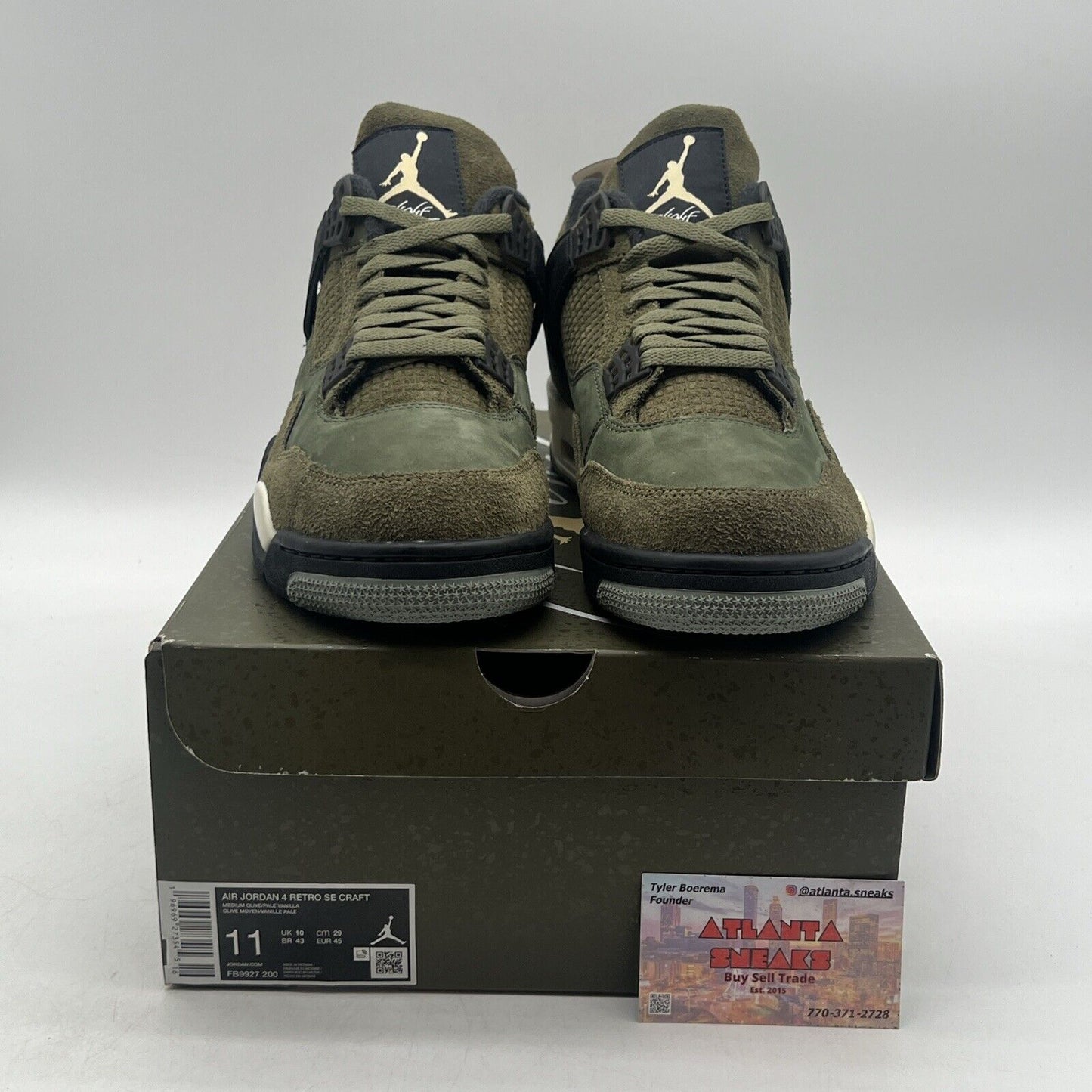 Size 11 - Jordan 4 SE Retro Low Craft - Olive Black Suede (FB9927-200)