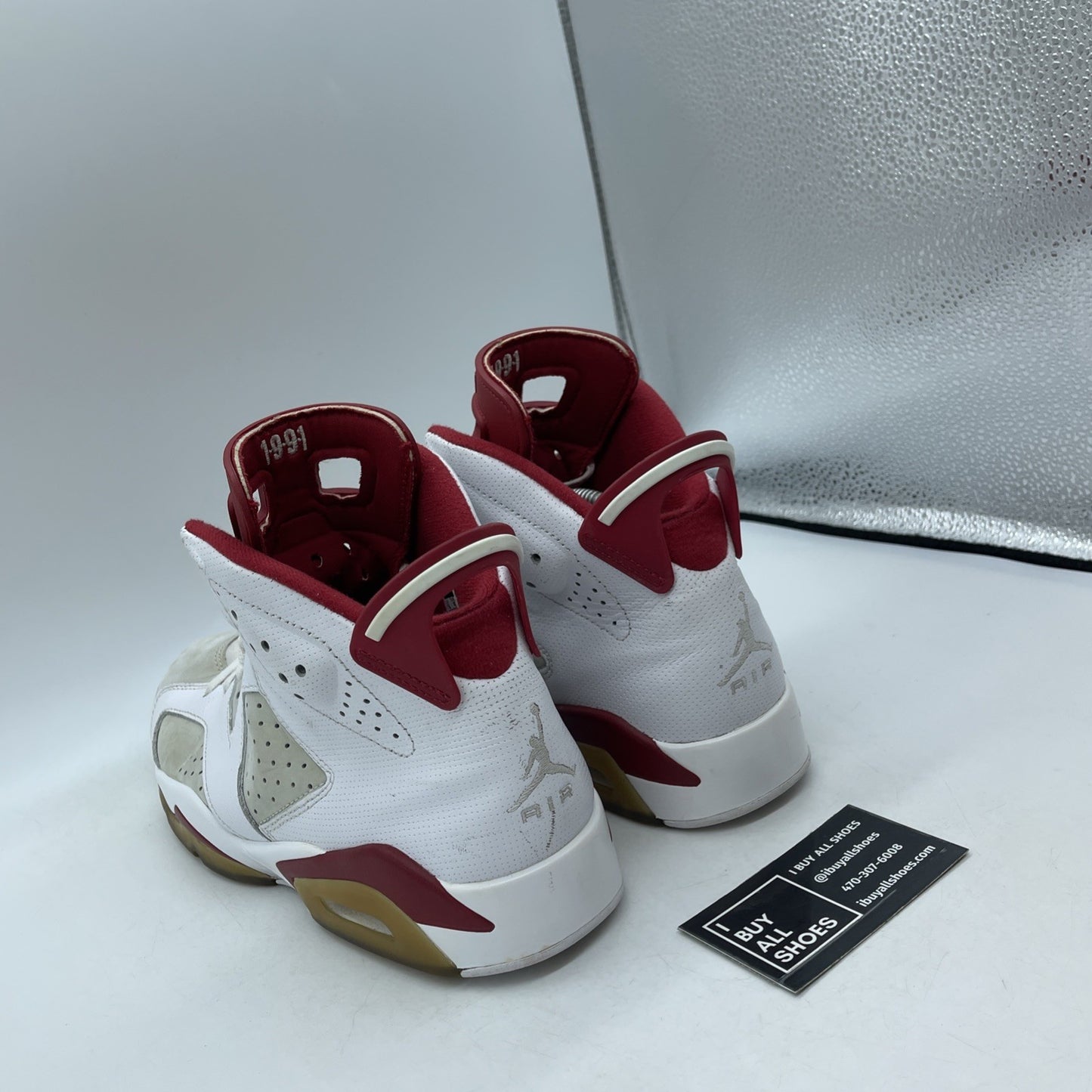 Size 9 - Air Jordan 6 Retro Alternate White Red Leather (384664-113(