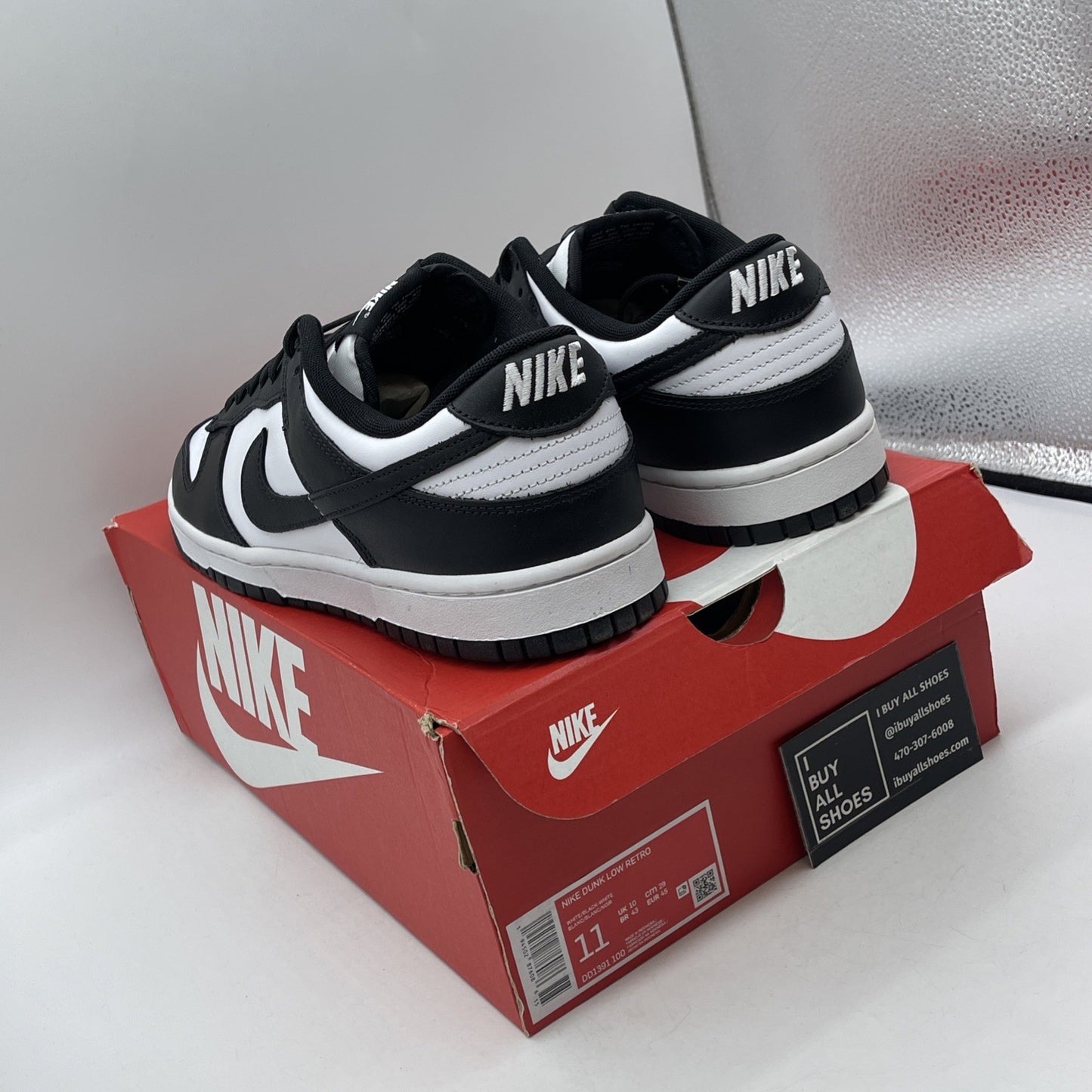 Size 11 - Nike Dunk Low Black White Leather (DD1391-100)
