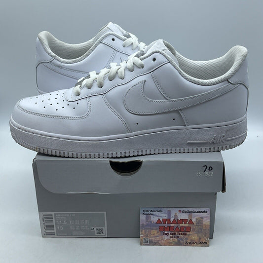 Size 11.5 - Nike Air Force 1 '07 Low Triple White Leather (CW2288-111)