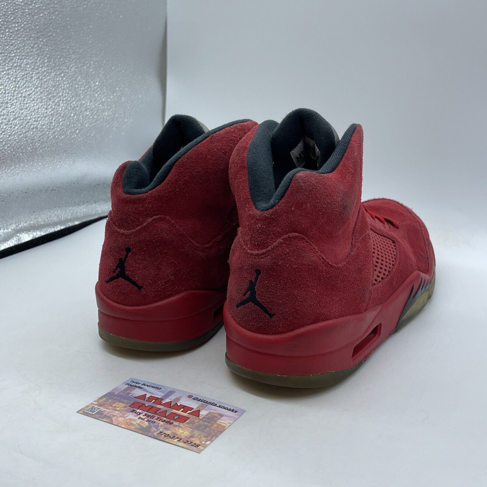 Size 11 - Air Jordan 5 Retro Red Suede Black  (136027-602)