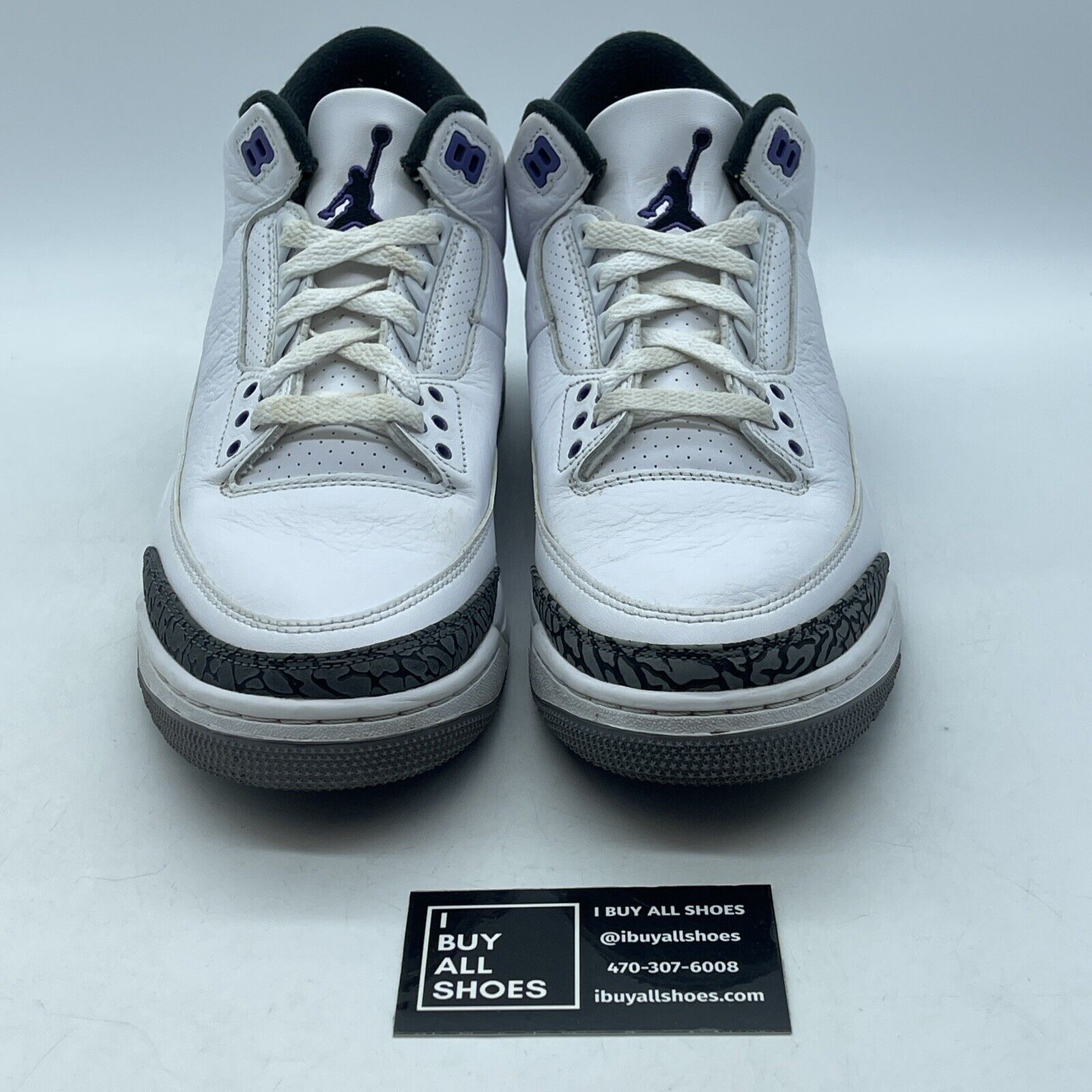 Size 9.5 - Jordan 3 Retro Mid Dark Iris Grey Purple White Leather (CT8532-105)