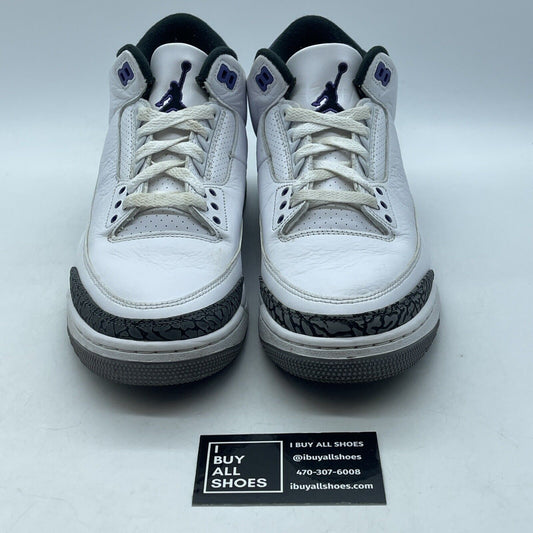 Size 9.5 - Jordan 3 Retro Mid Dark Iris Grey Purple White Leather (CT8532-105)