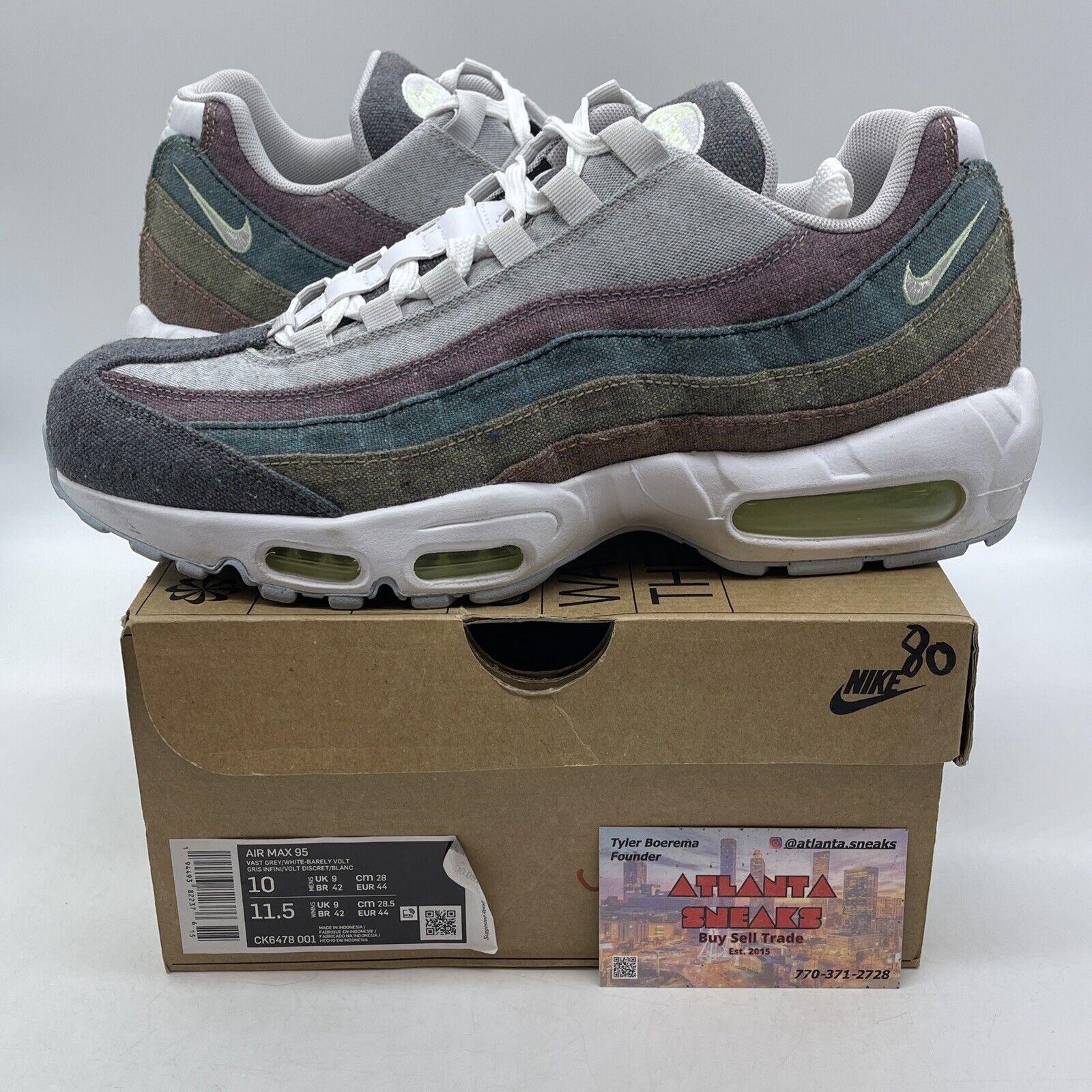 Size 10 - Nike Air Max 95 Recycled Canvas Pack White Purple Suede (CK6478-001)