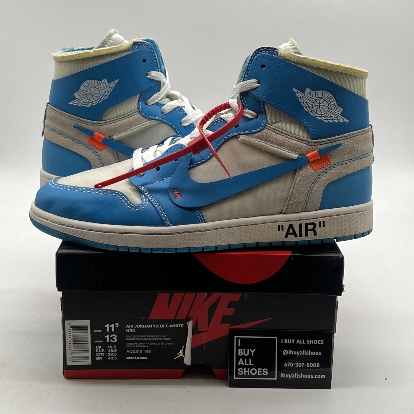 Size 11.5 - Air Jordan 1 Retro OG x Off-White High UNC (AQ0818-148)