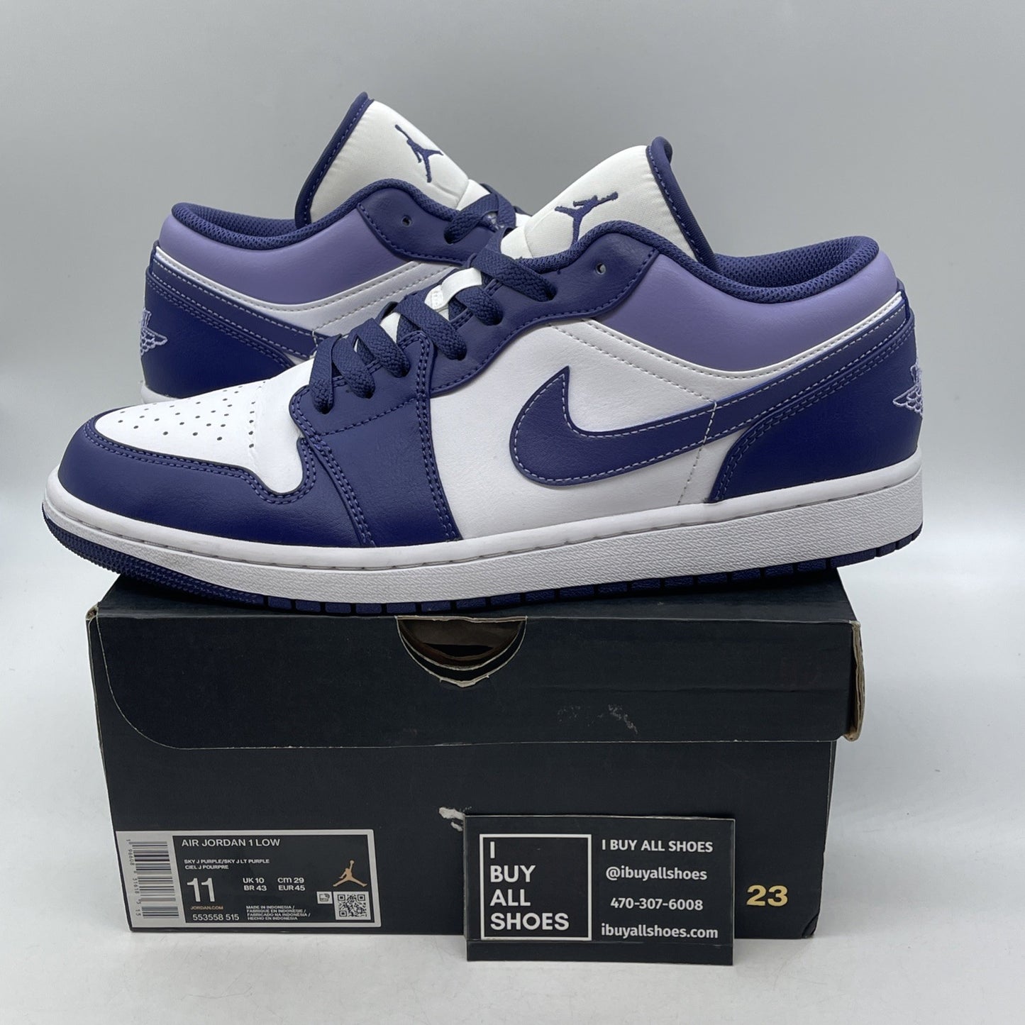 Size 11 - Air Jordan 1 Low Sky J Purple (553558-515)