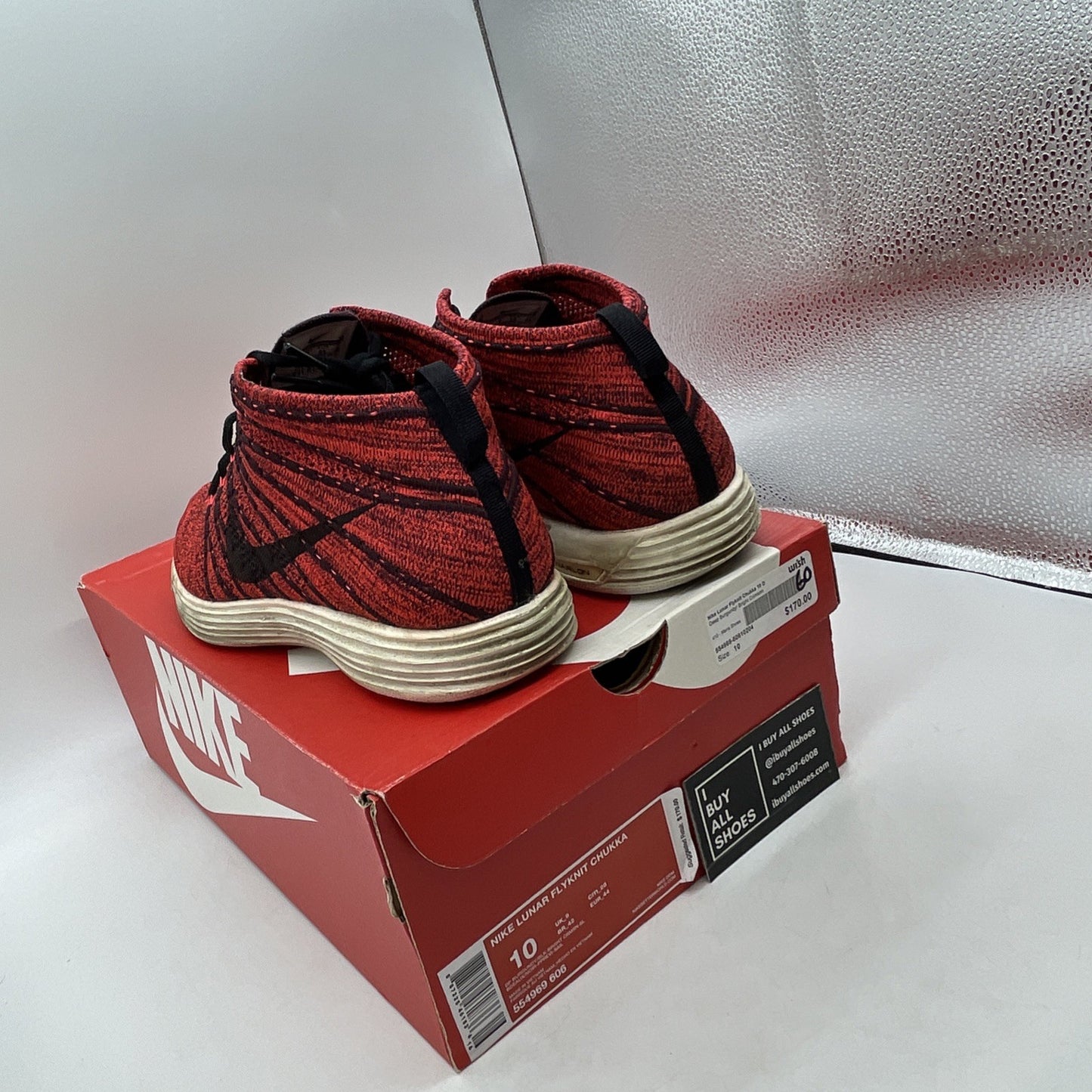 Size 10 - Nike Lunar Flyknit Chukka Red (554969-606)