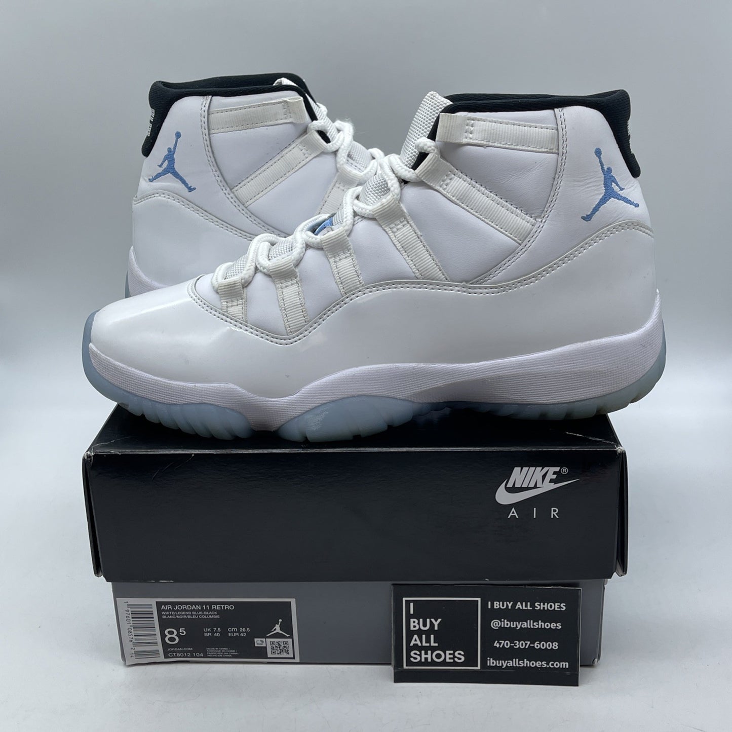 Size 8.5 - Air Jordan 11 Retro 2024 Legend Blue White Black Leather (CT8012-104)