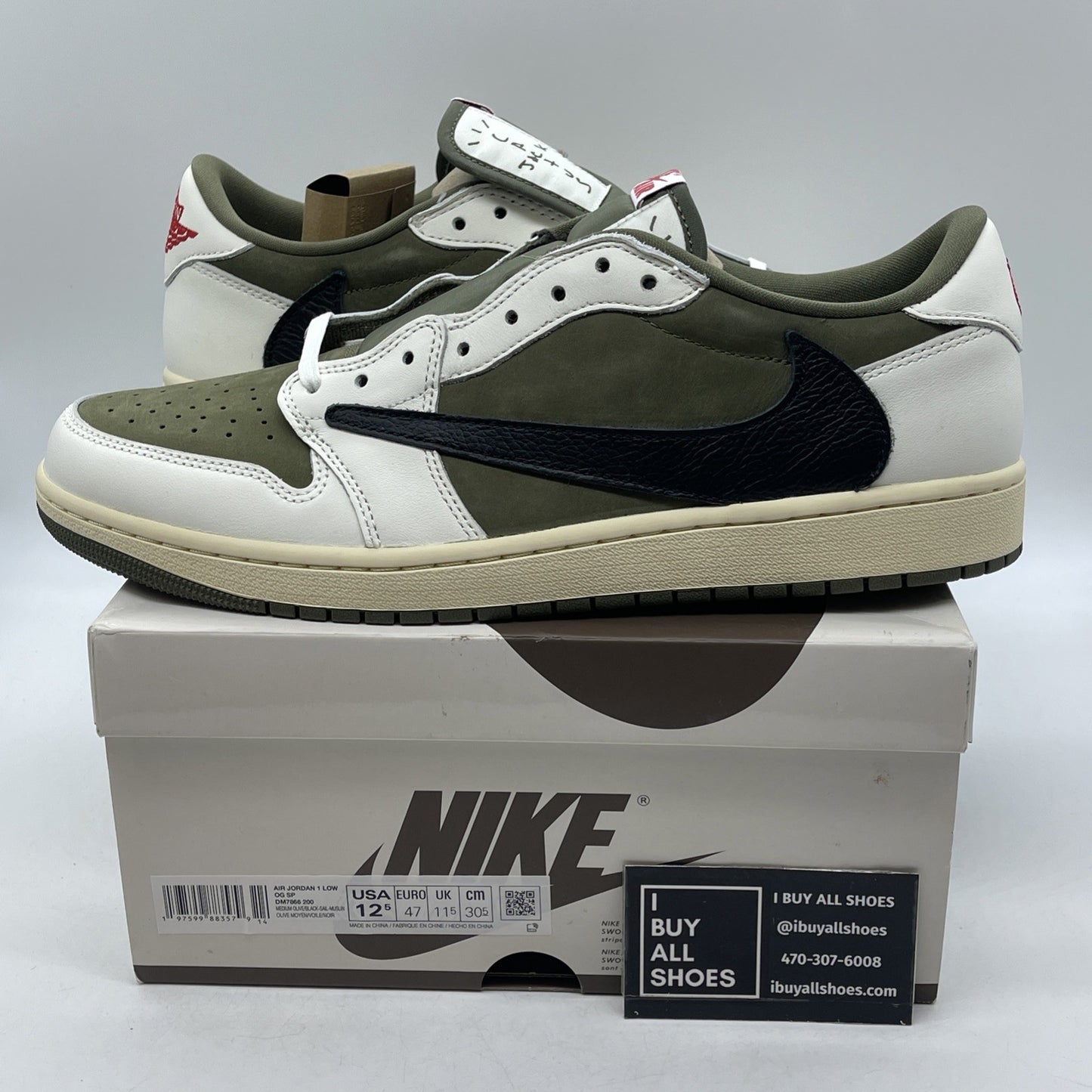 Size 12.5 - Travis Scott x Air Jordan 1 Retro OG SP Low Reverse Olive DM7866-200