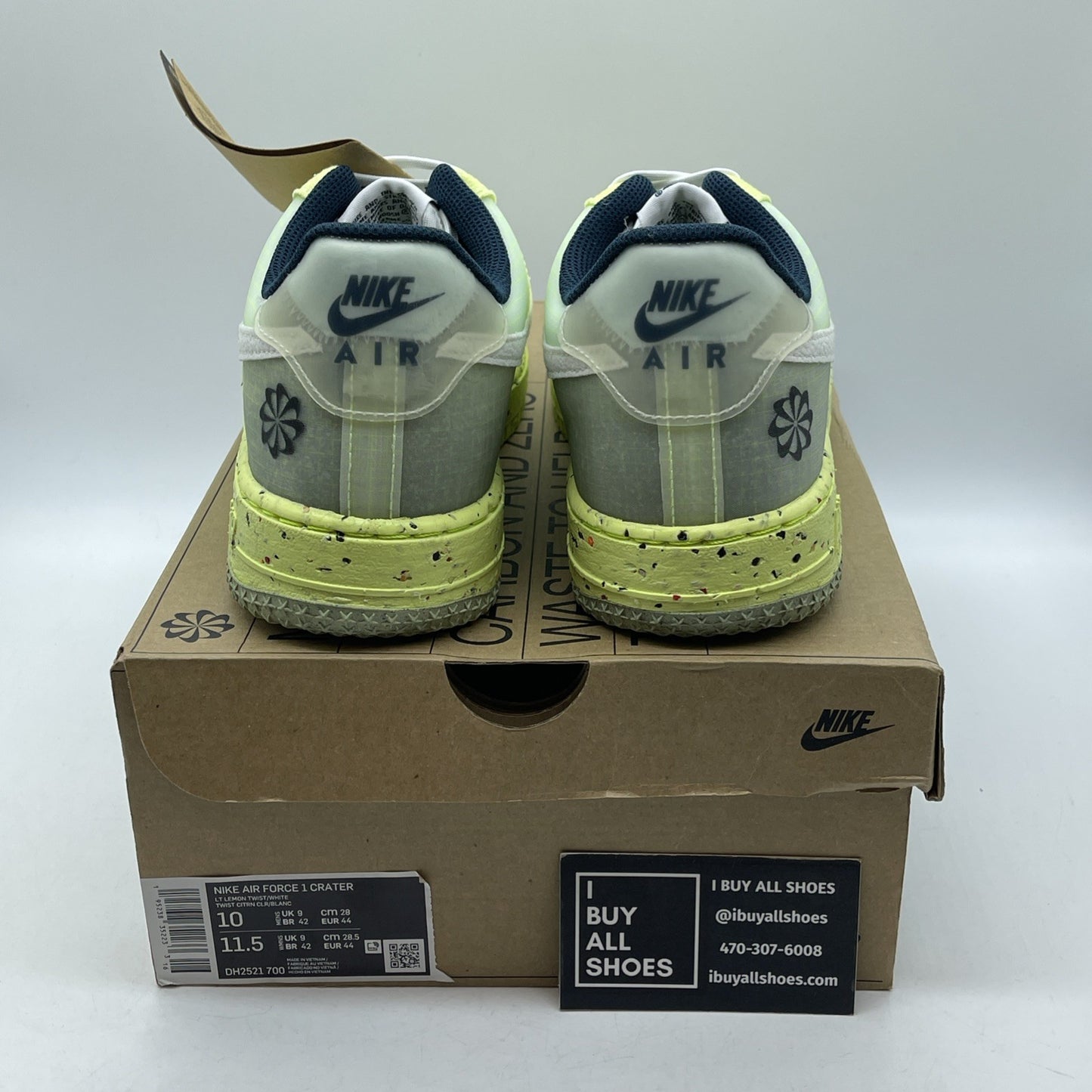 Size 10 - Nike Air Force 1 Crater Light Lemon Twist White (DH2521-700)
