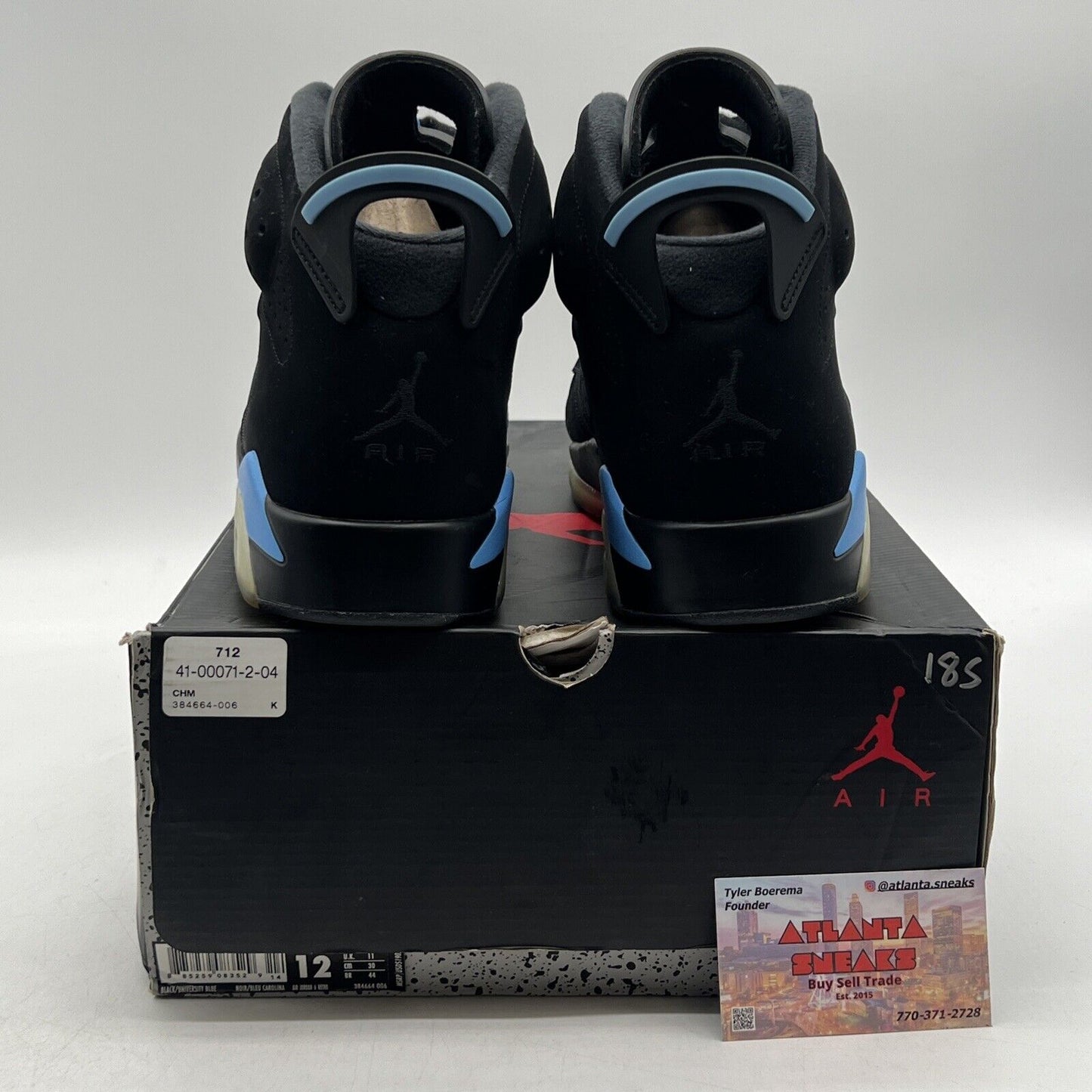 Size 12 - Air Jordan 6 Retro UNC Black Blue Suede (384664-006)