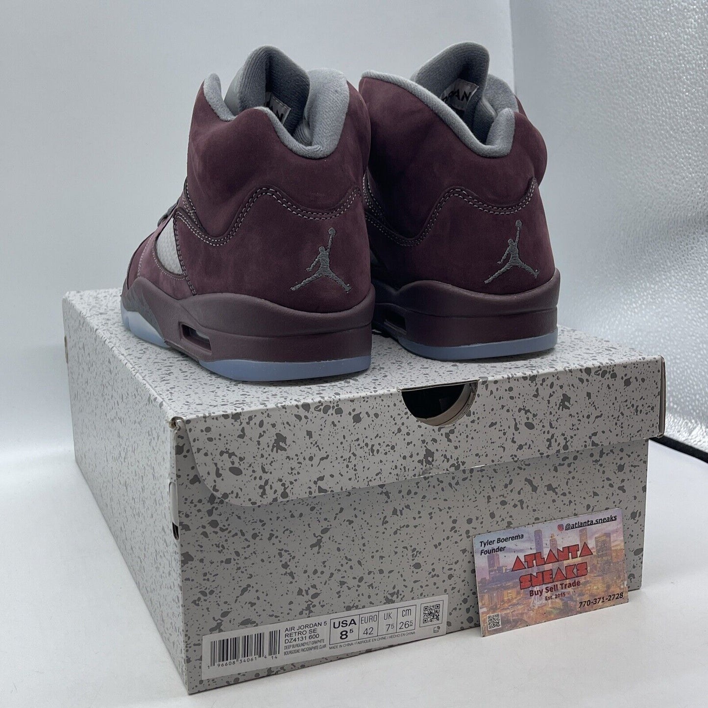 Size 8.5 - Air Jordan 5 Retro SE 2023 Burgundy Silver Suede (DZ4131-600)