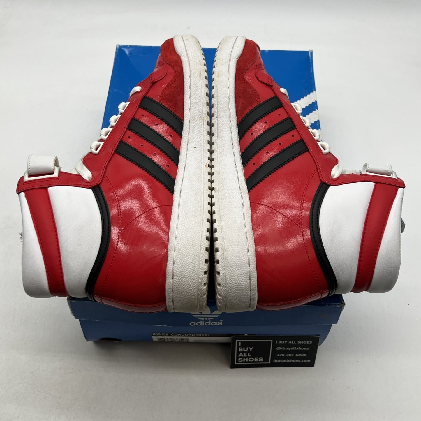 Size 11 - Adidas Concord Red Leather High Top Sneaker (663159)
