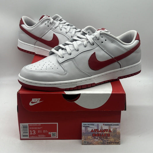 Size 13 - Nike Dunk Low Vast Grey Varsity Red Brand New Og All DS Leather