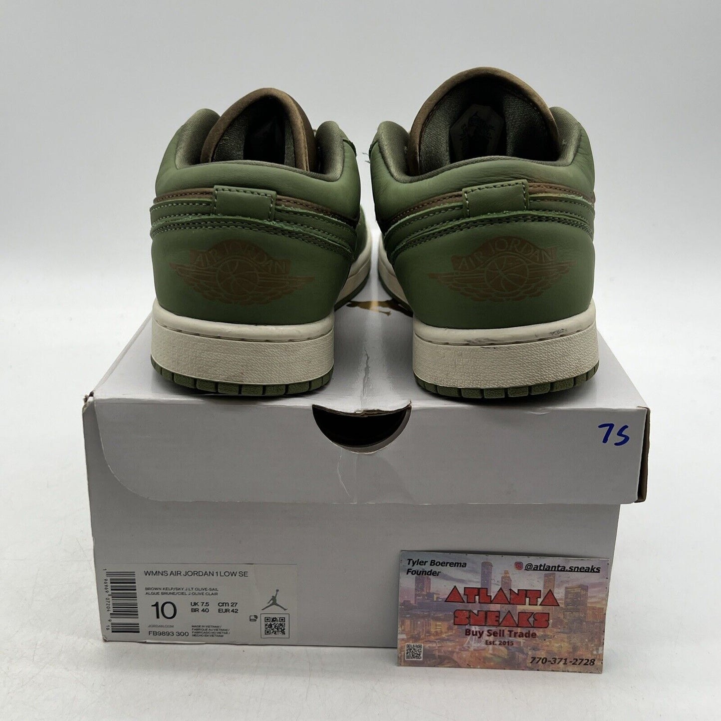 Size 10 - Air Jordan 1 SE Low Olive Brown Kelp W (FB9893-300)