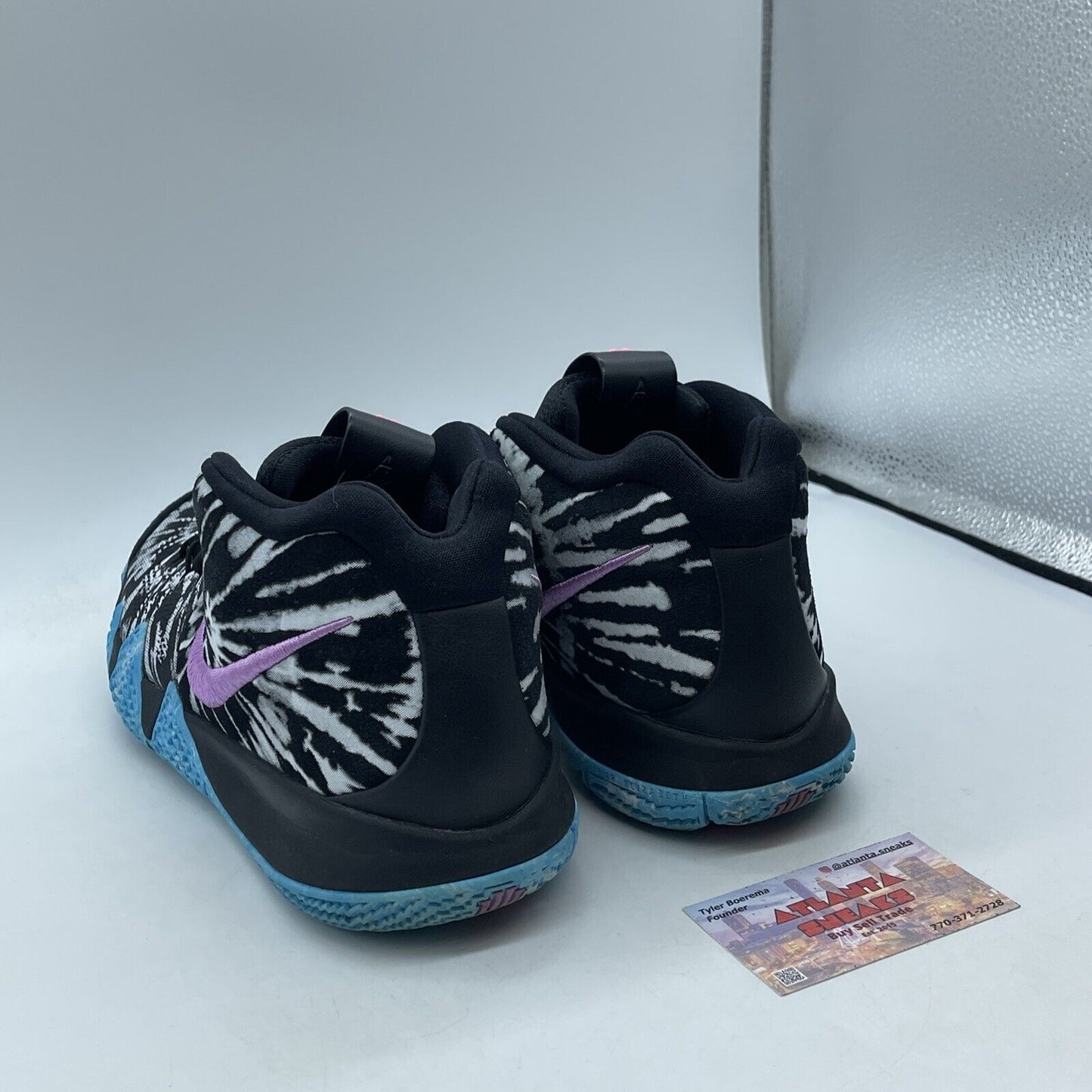 Size 10 - Nike Kyrie 4 All Star Black Blue Purple Leather Suede (AQ8623-001)