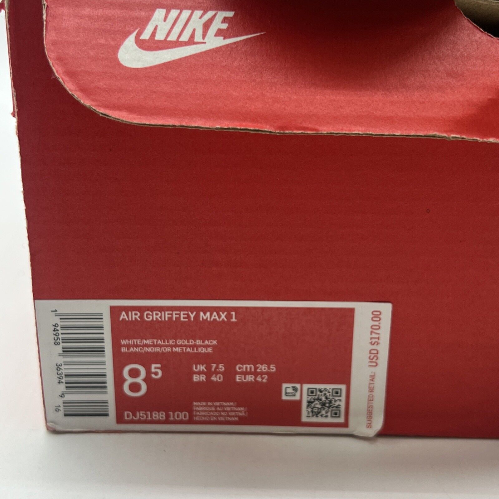 Size 8.5 - Nike Air Griffey Max 1 Sweetest Swing (DJ5188-100)