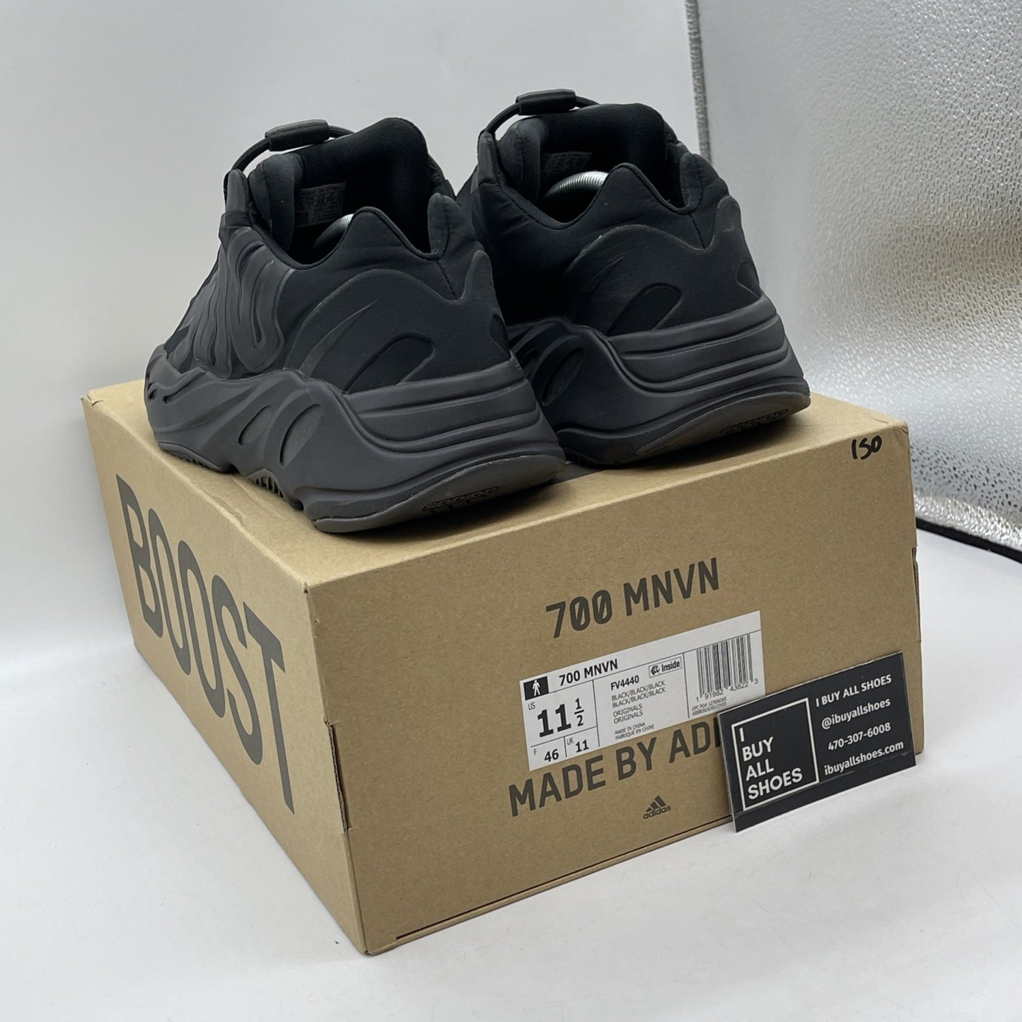 Size 11.5 - adidas Yeezy Boost 700 MNVN Triple Black Leather (FV4440)
