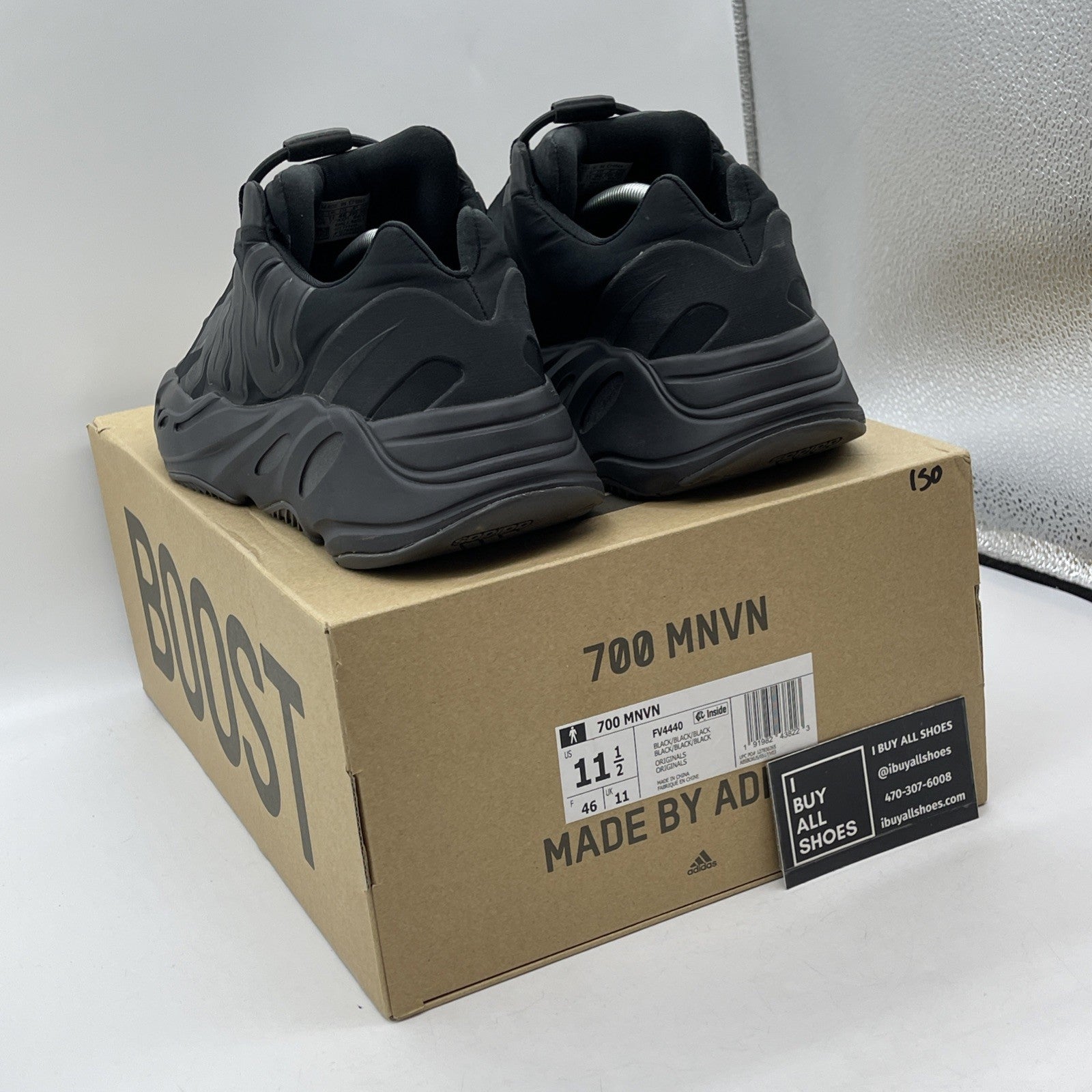 Size 11.5 - adidas Yeezy Boost 700 MNVN Triple Black Leather (FV4440)