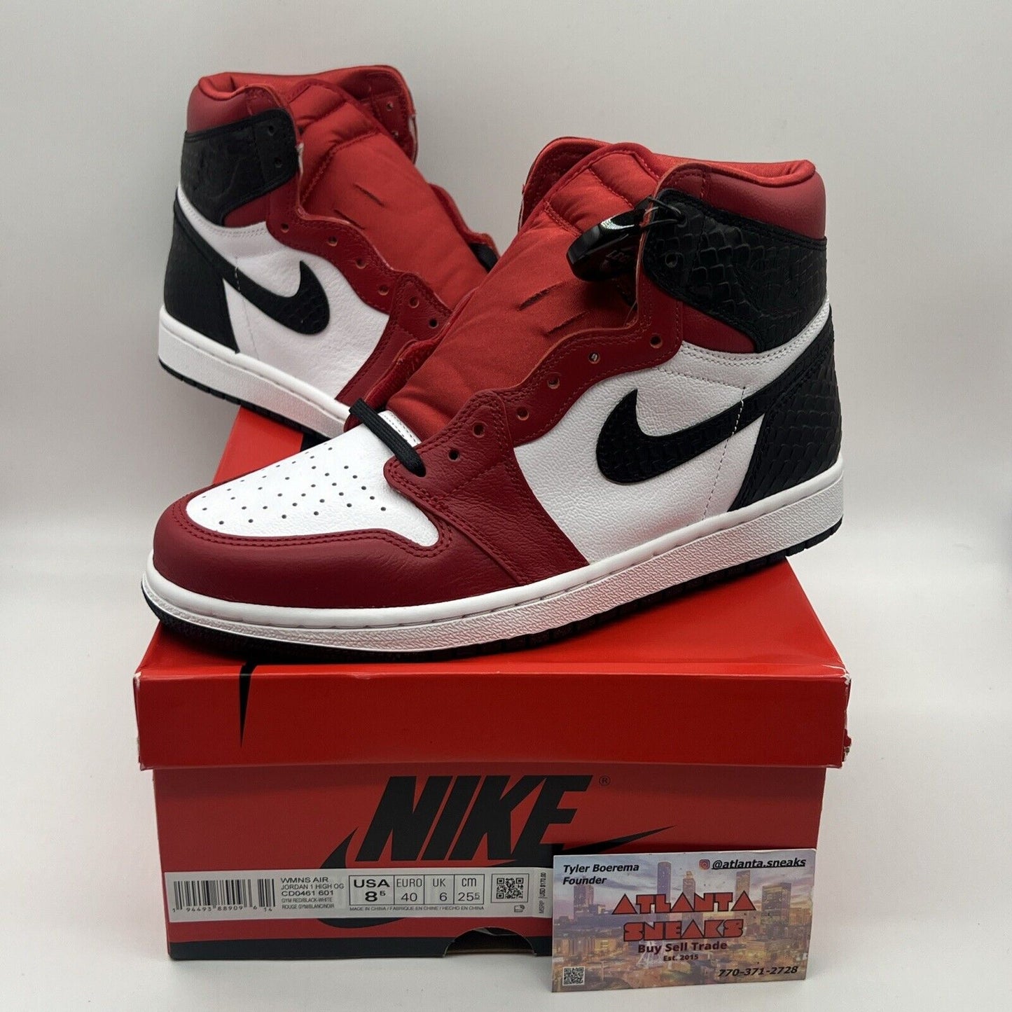 Size 8.5- Jordan 1 Retro High OG Satin Red 2020 Brand New Og All Red Black White