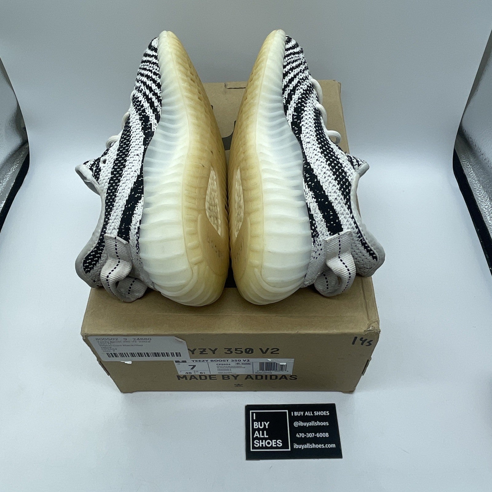 Size 7 - adidas Yeezy Boost 350 V2 Low Zebra Black White Suede (CP9654)