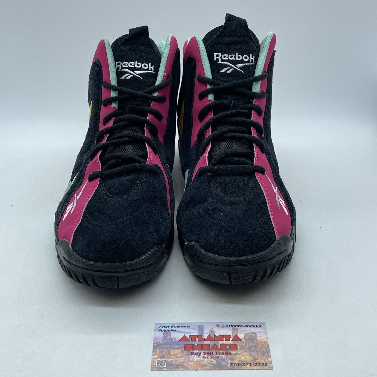 Size 13 - Reebok Kamikaze 2 1996 All Star Black Pink Yellow Blue Suede (H01316)