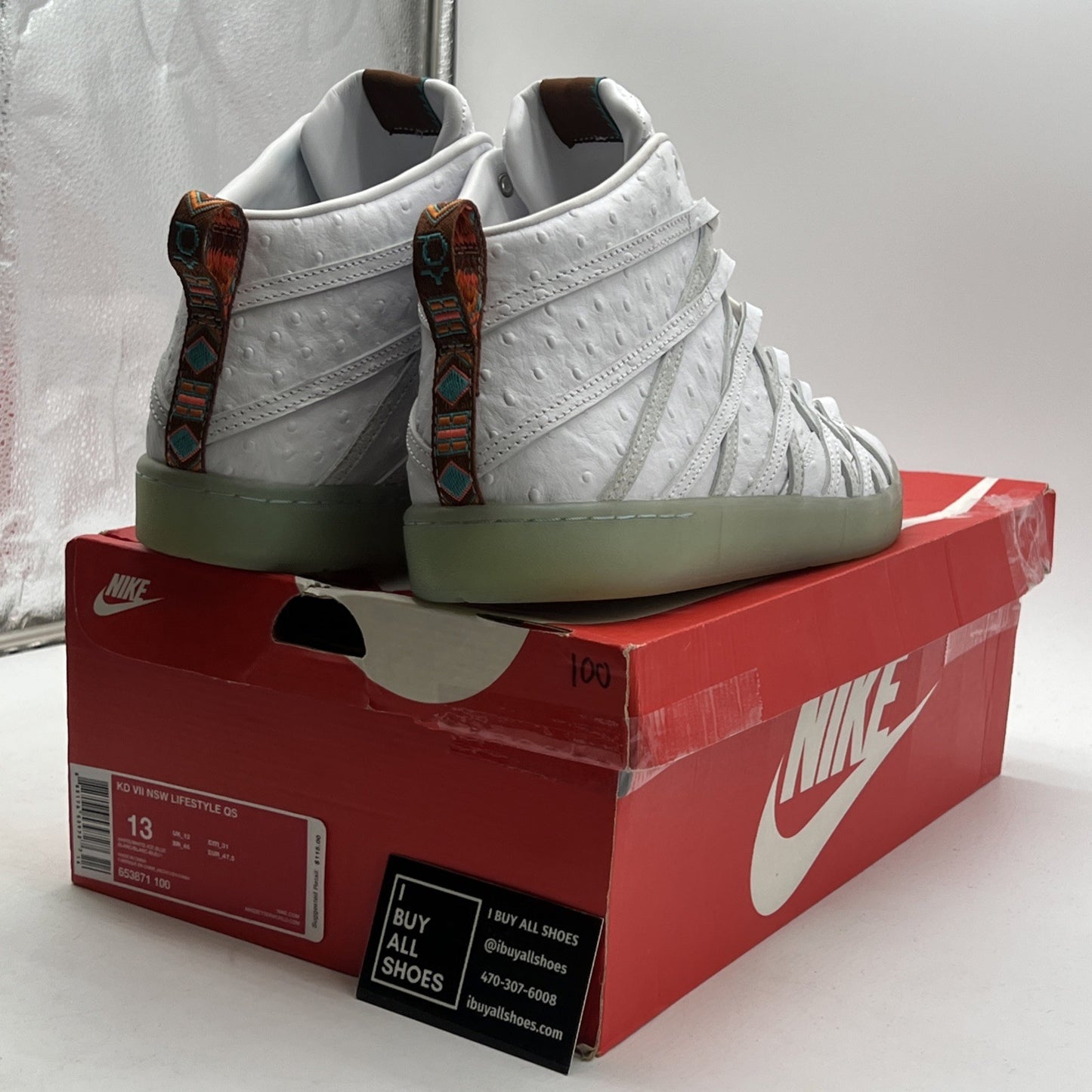 Size 13 - Nike KD 7 NSW White Ice Blue (658971-100)