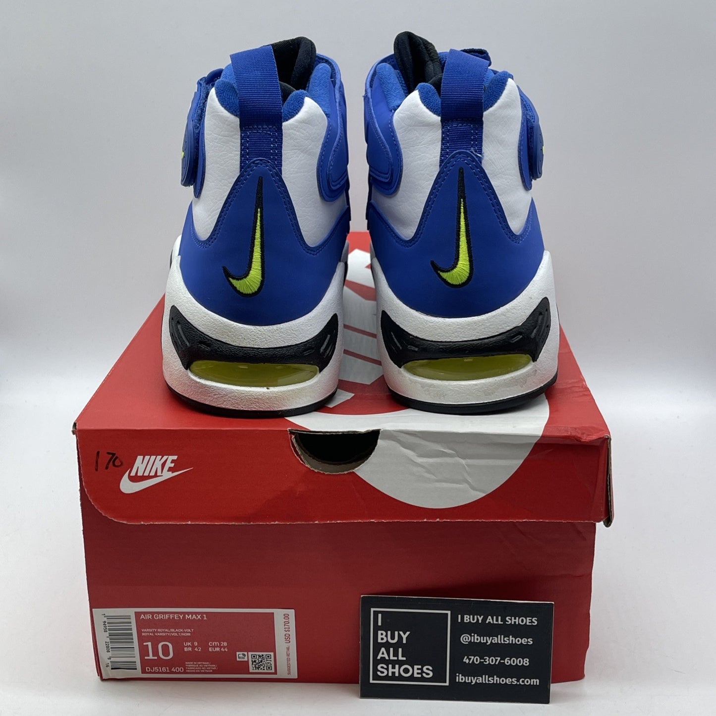 Size 10 - Nike Air Griffey Max 1 2021 Varsity Royal White Suede (DJ5161-400)