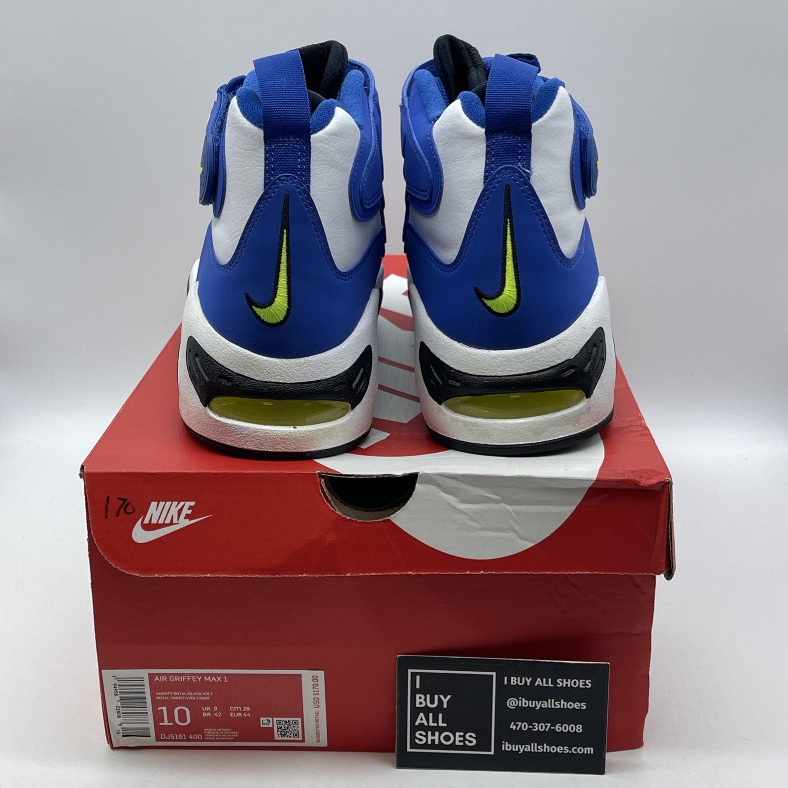 Size 10 - Nike Air Griffey Max 1 2021 Varsity Royal White Suede (DJ5161-400)