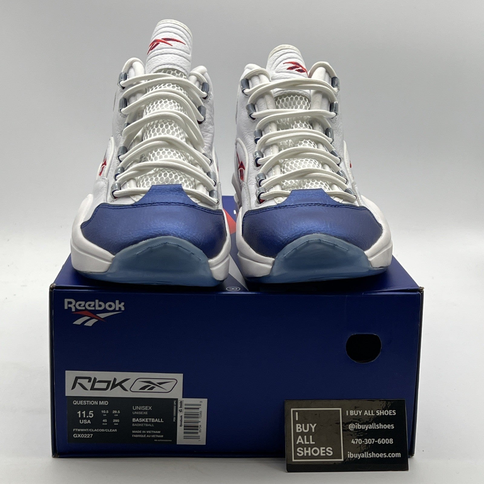Size 11.5 - Reebok Question 2022 Mid Blue Toe (GX0227)