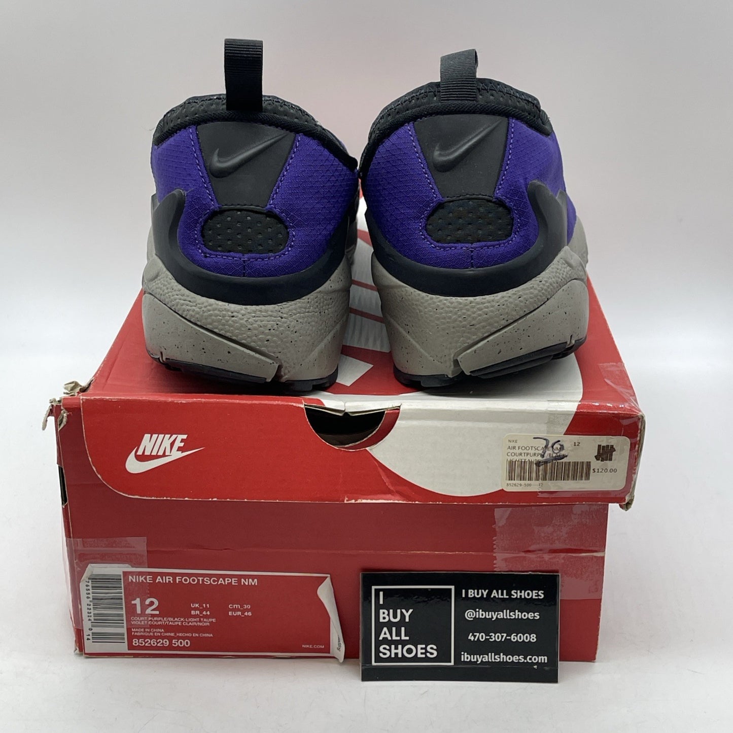 Size 12 - Nike Air Footscape NM Court Purple Black Grey Suede (852629-500)