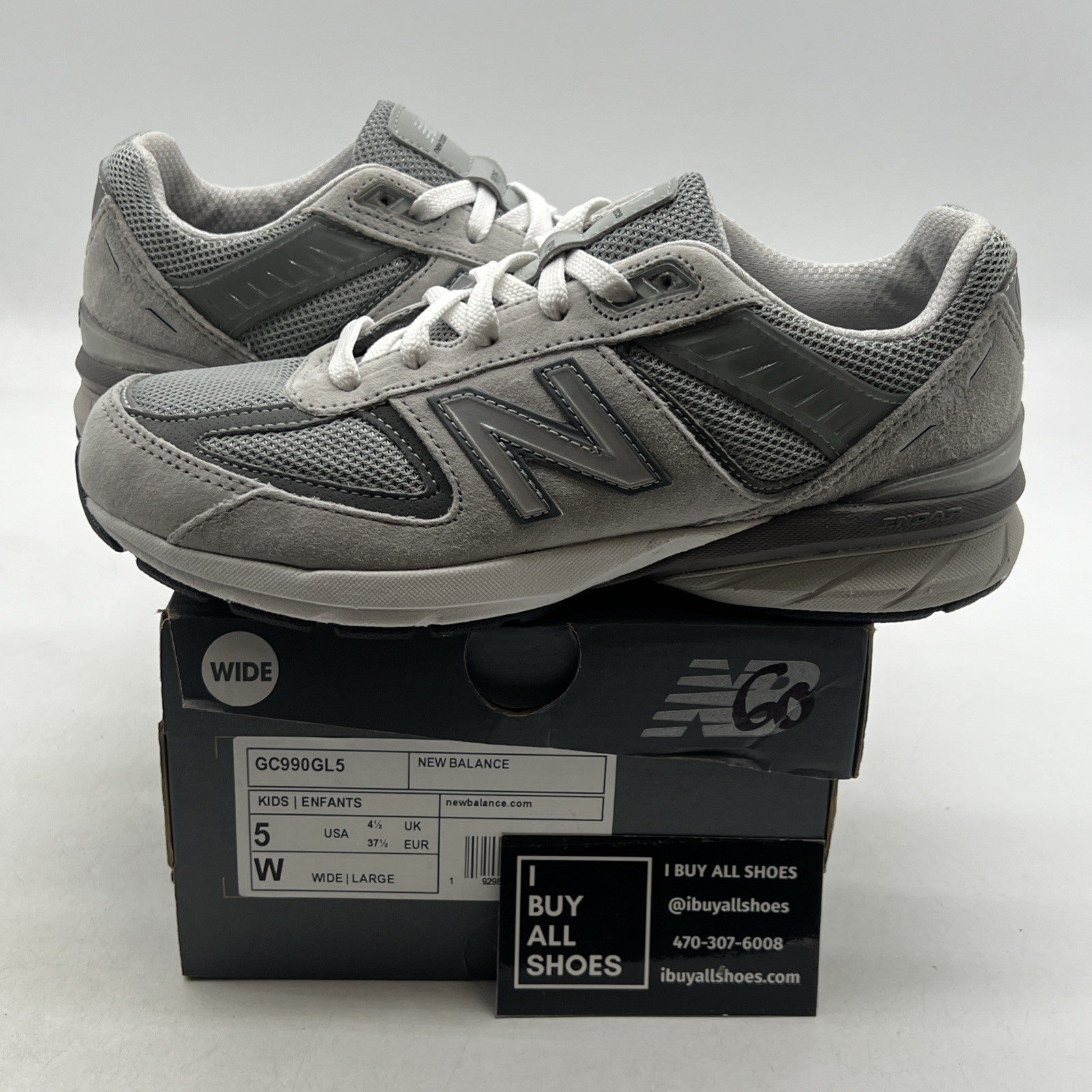 Size 5 - New Balance 990v5 Athletic Comfort Running Shoes (GC990GL5)
