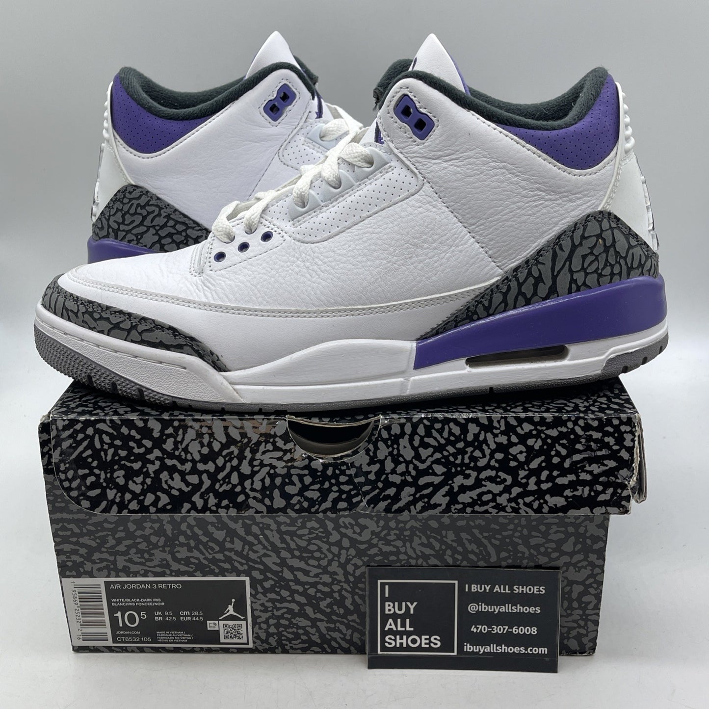 Size 10.5 - Air Jordan 3 Retro Mid Dark Iris (CT8532-105)