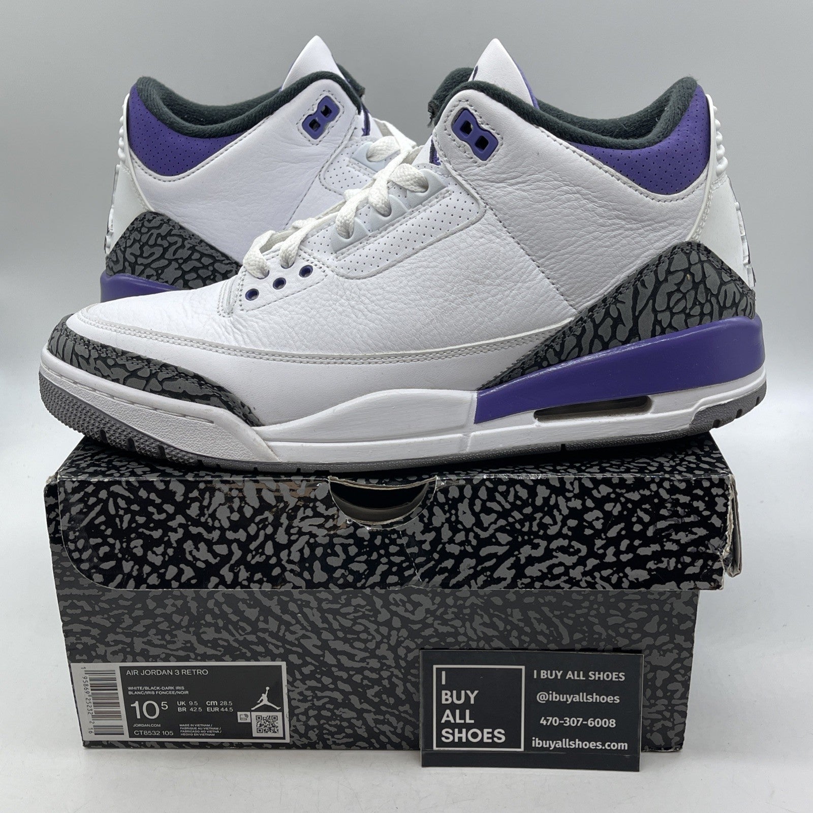 Size 10.5 - Air Jordan 3 Retro Mid Dark Iris (CT8532-105)