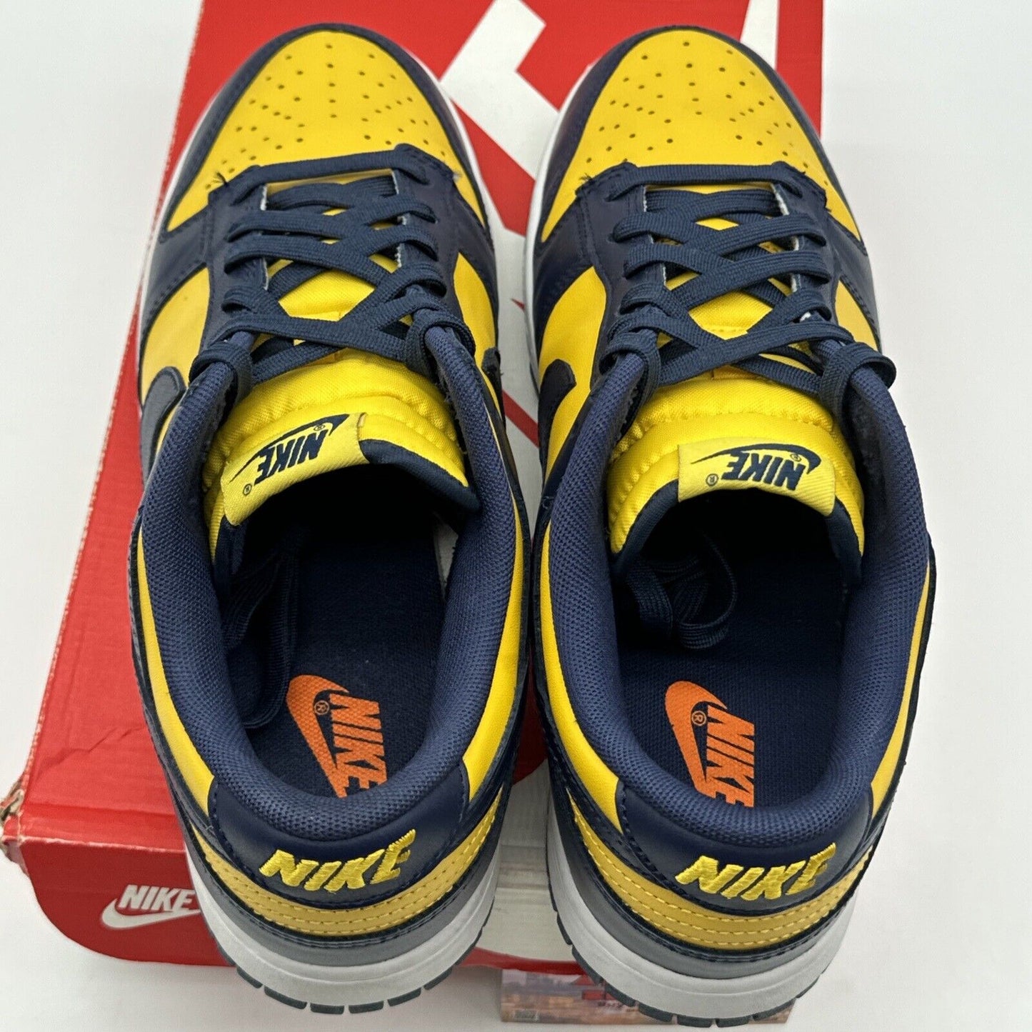 Size 9 - Nike Dunk Low Michigan 2021 Go Blue Yellow Leather OG All Nike Classic