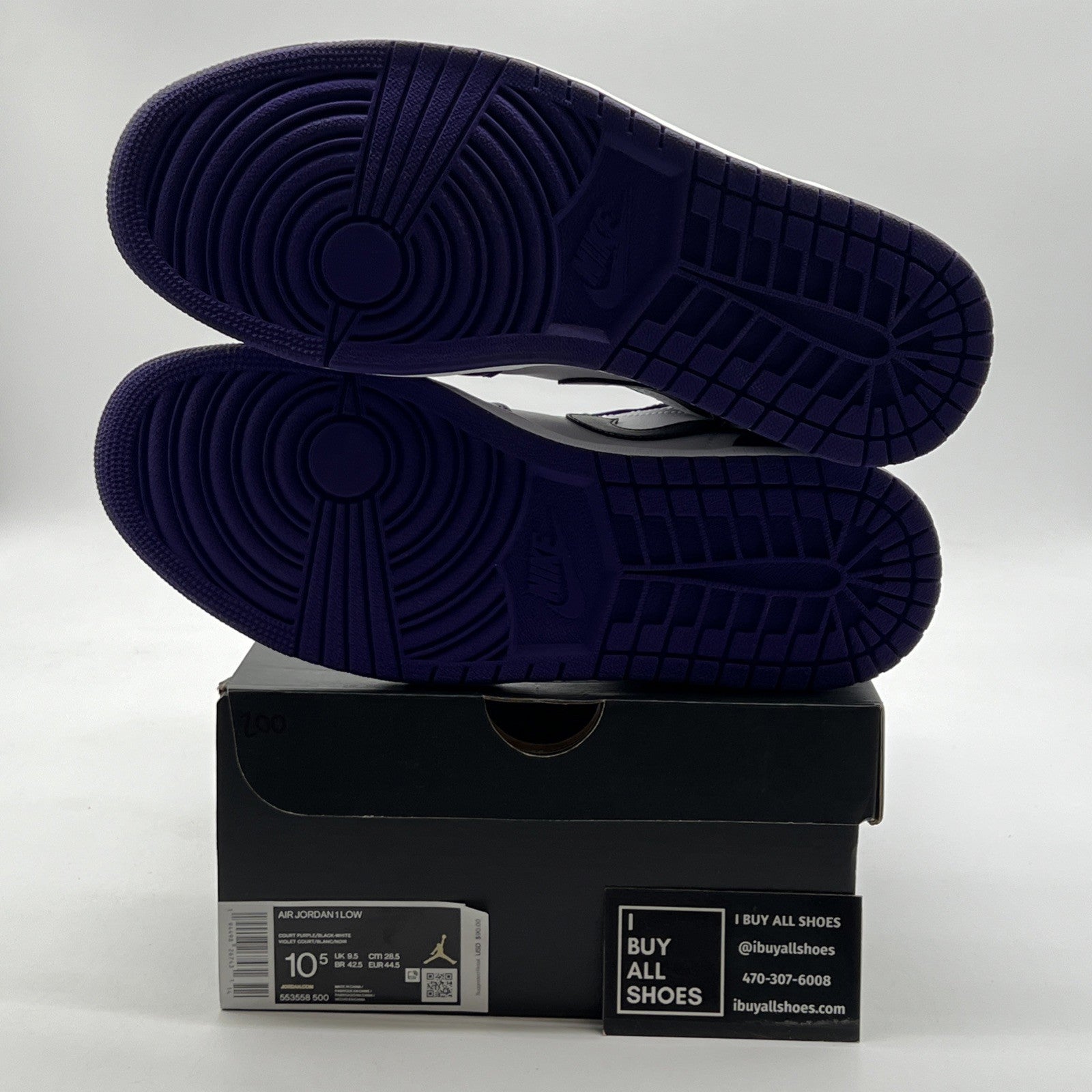 Size 10.5 - Air Jordan 1 Low Court Purple (553558-500)