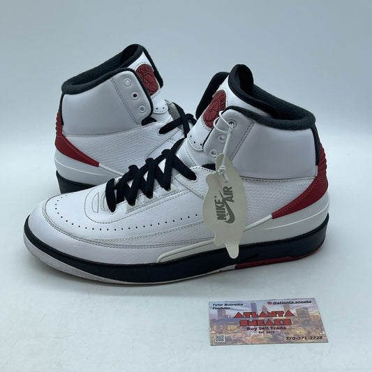 Size 9 - Jordan 2 Retro Mid Chicago White Black Red Leather (DX2454-106)