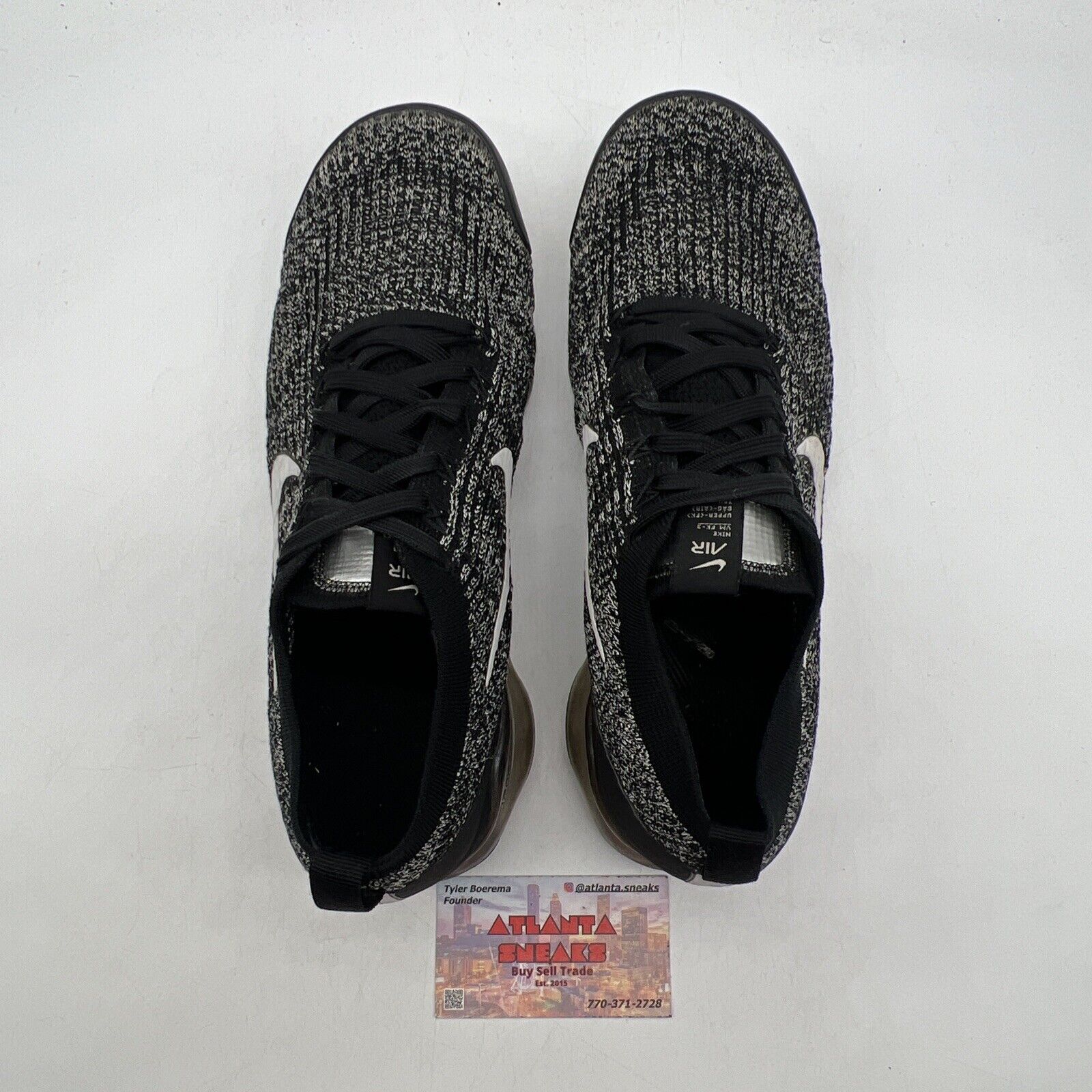 Size 10.5 - Nike Air VaporMax Flyknit 3 Oreo Black White (AJ6900-002)