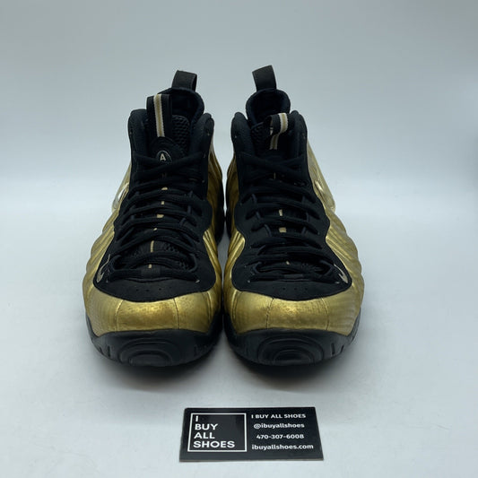 Size 11.5 - Nike Air Foamposite Pro Metallic Gold Black Suede (624041-701)