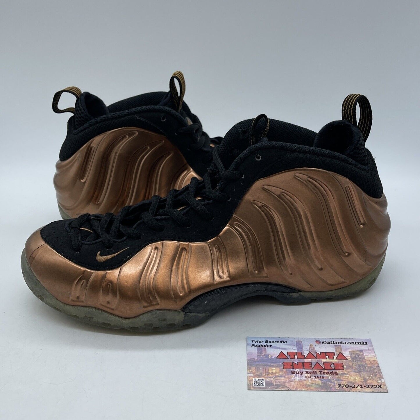 Size 9.5 - Nike Air Foamposite One 2017 Copper Leather Black Suede (314996-007)