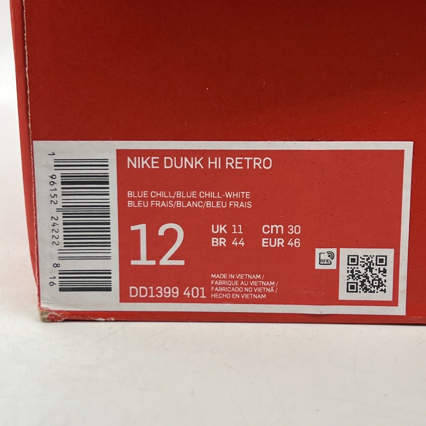Size 12 - Nike Dunk High Blue Chill White Leather (DD1399-401)
