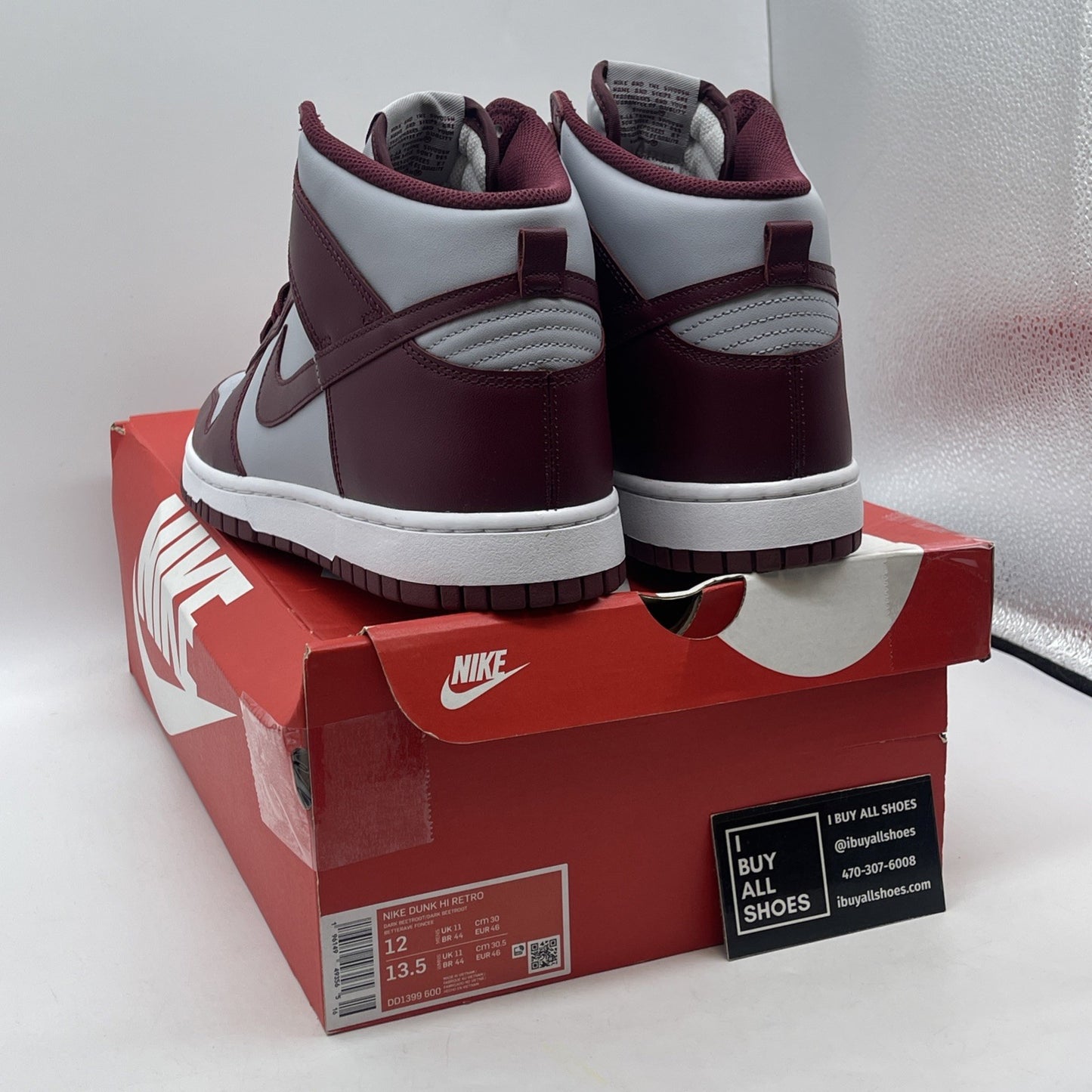 Size 12 - Nike Dunk High Dark Beetroot Grey Purple Leather (DD1399-600)