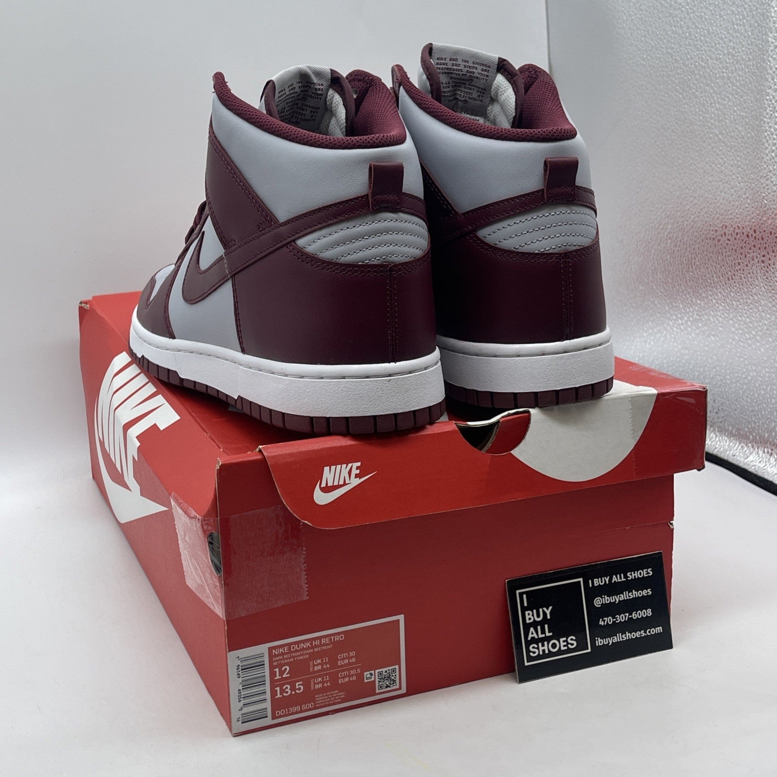 Size 12 - Nike Dunk High Dark Beetroot Grey Purple Leather (DD1399-600)