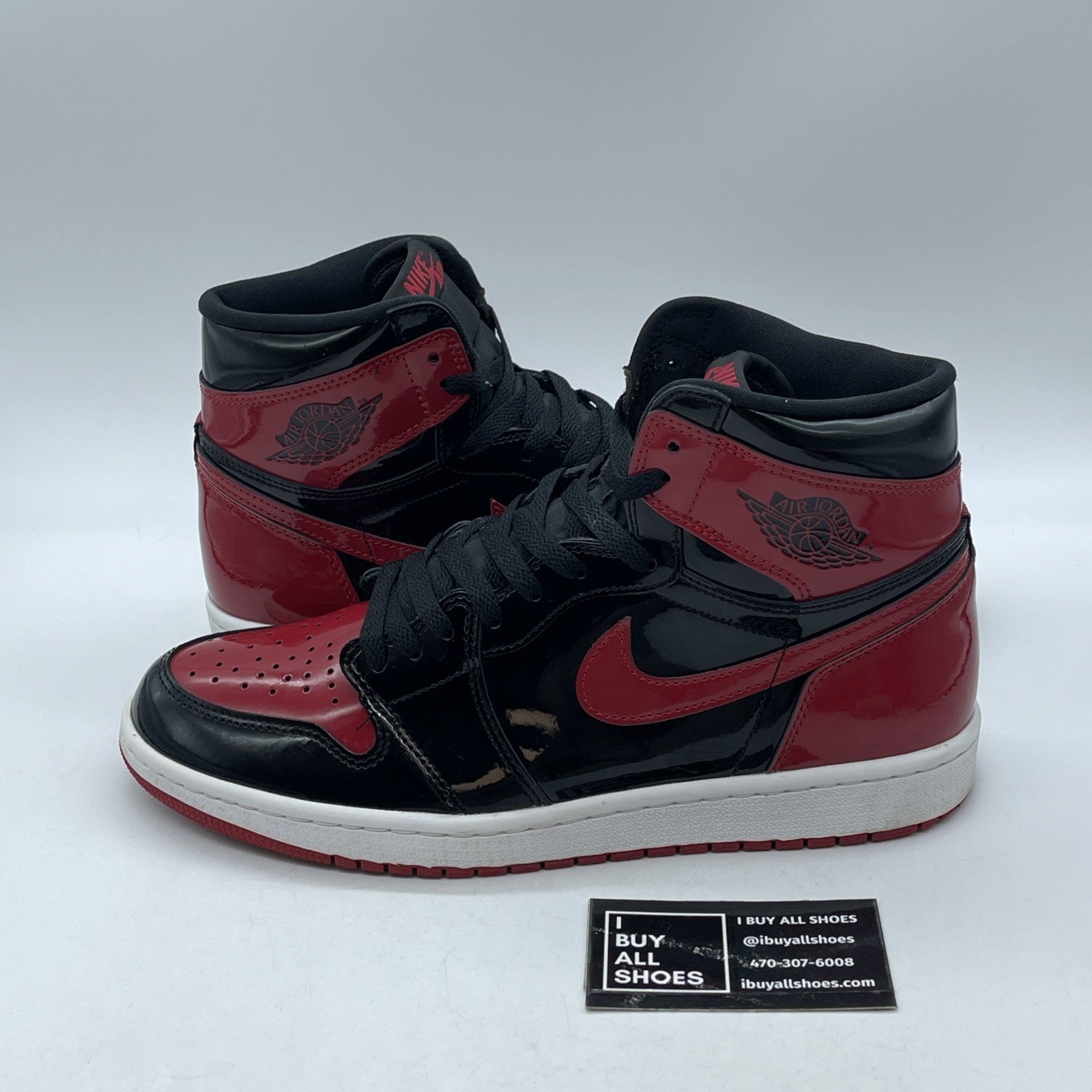 Size 10 - Jordan 1 Retro OG High Patent Bred Red Black Leather (555088-063)