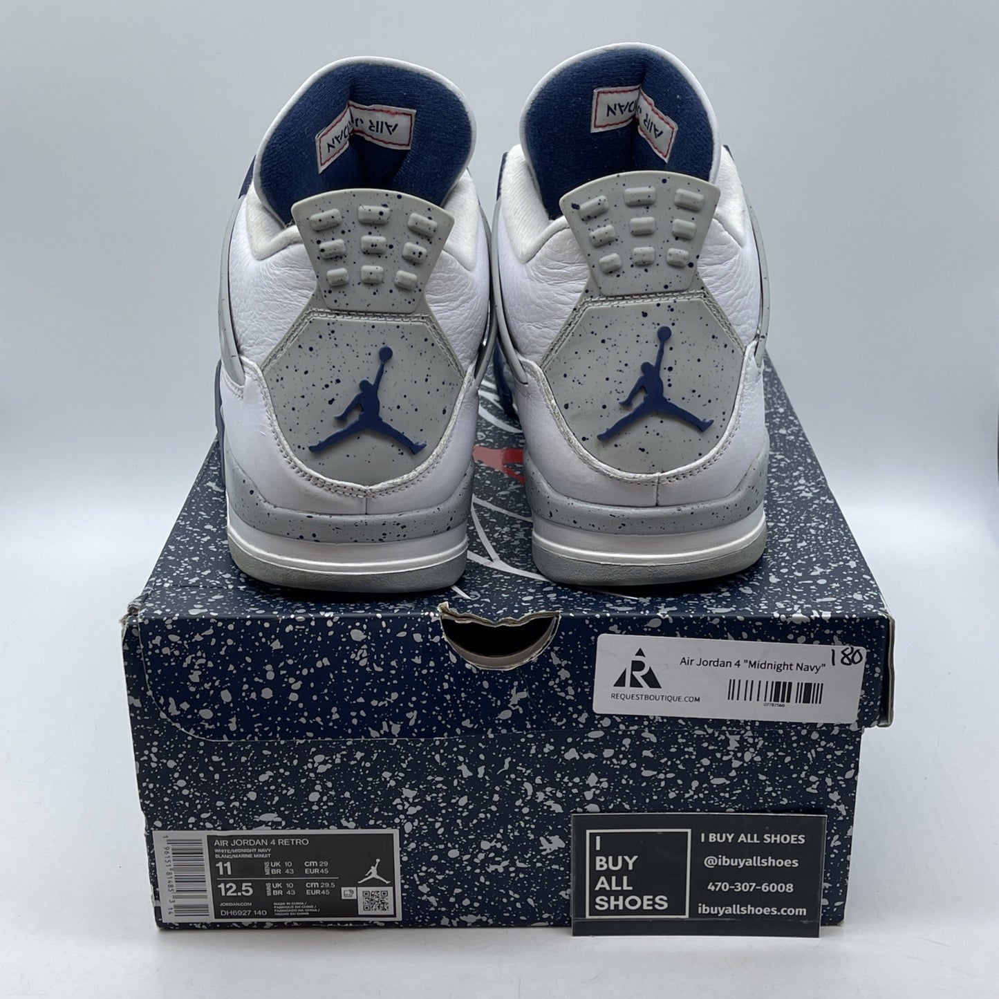 Size 11 - Jordan 4 Retro Mid Midnight Navy White Leather (DH6927-140)