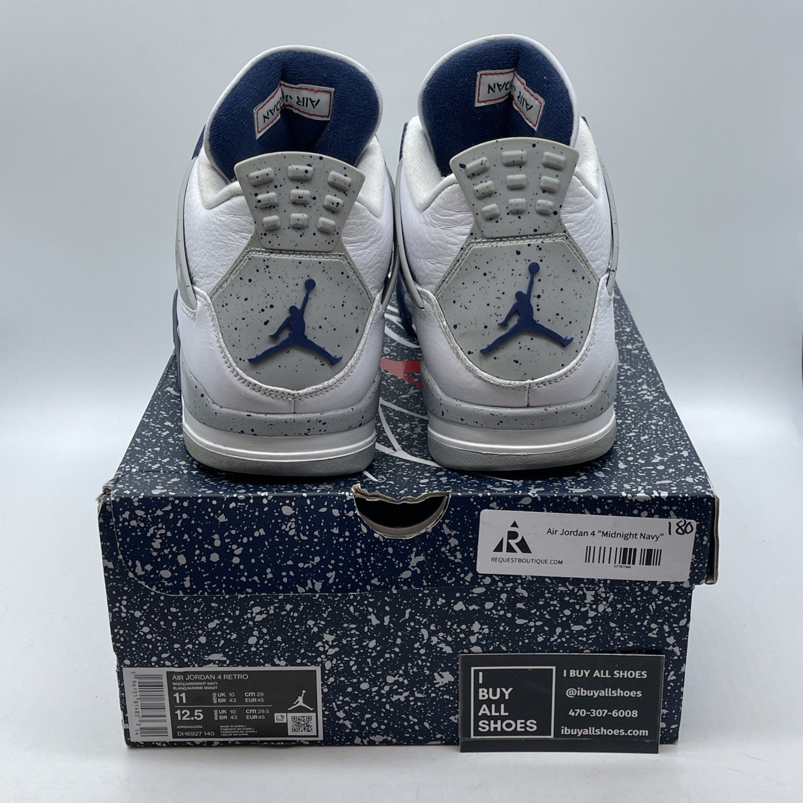 Size 11 - Jordan 4 Retro Mid Midnight Navy White Leather (DH6927-140)